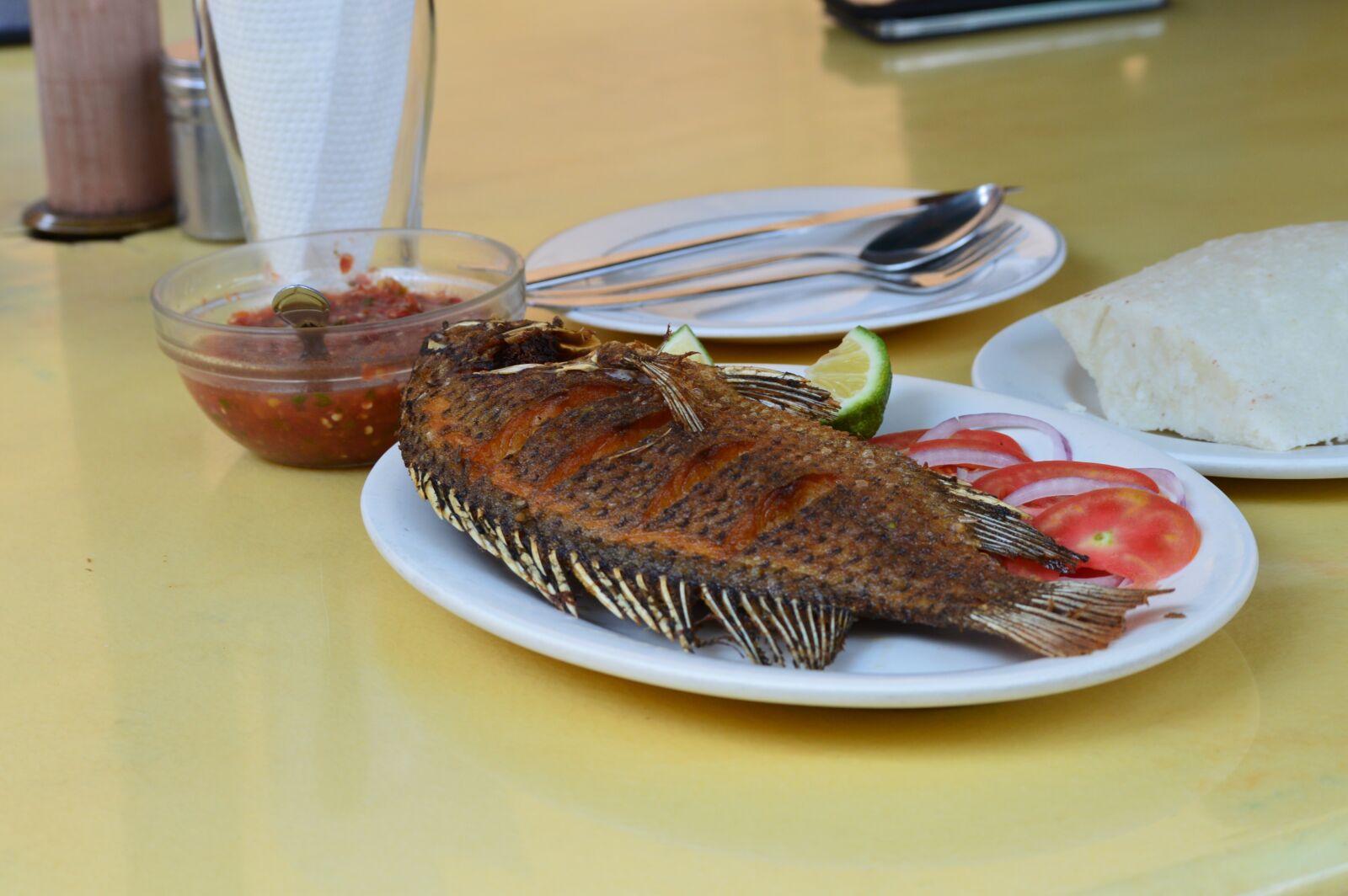 Nikon D3200 sample photo. Fried fish, kenyan food photography