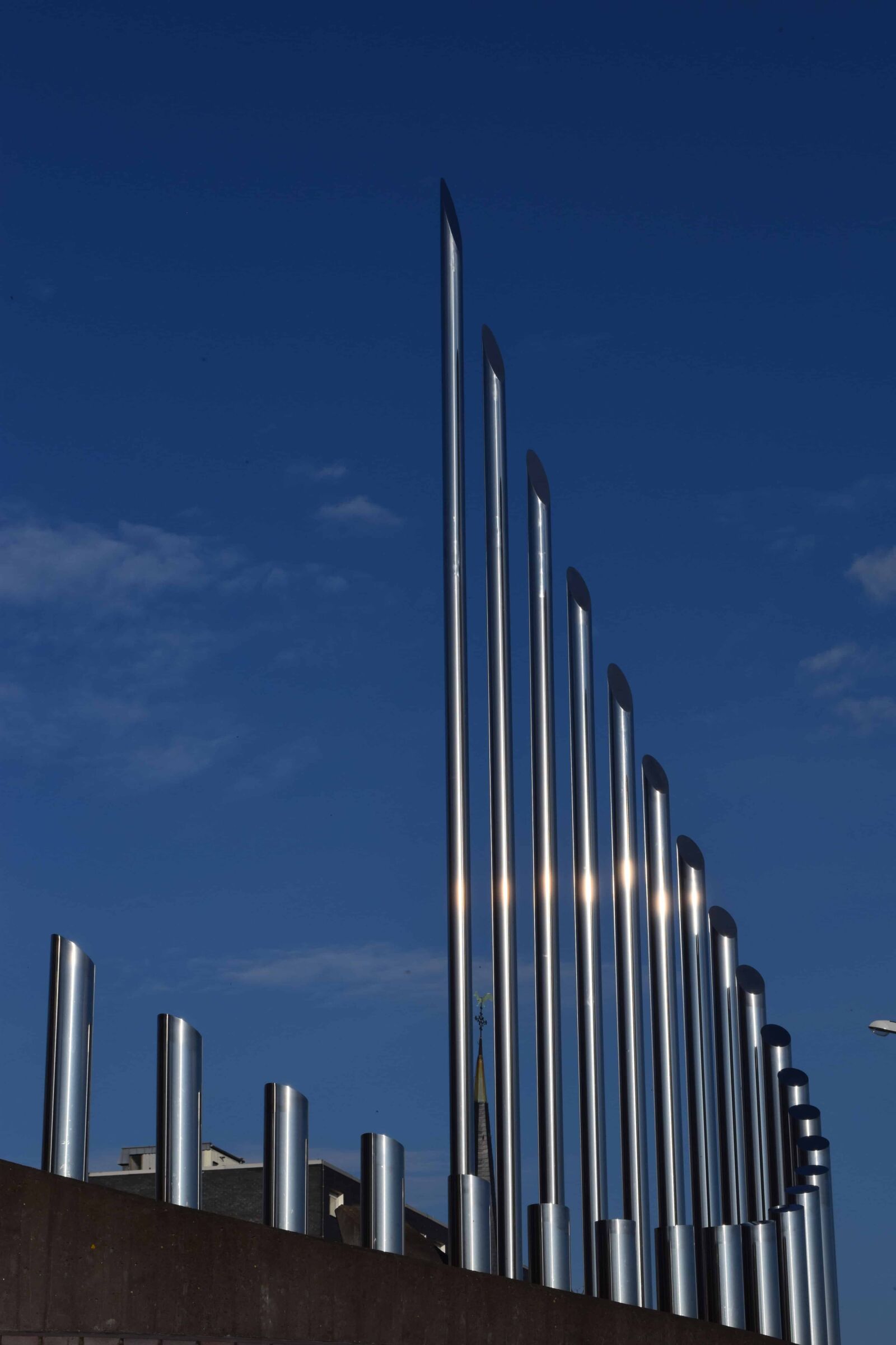 Nikon D3300 sample photo. Sky, metal, tube, reflection photography