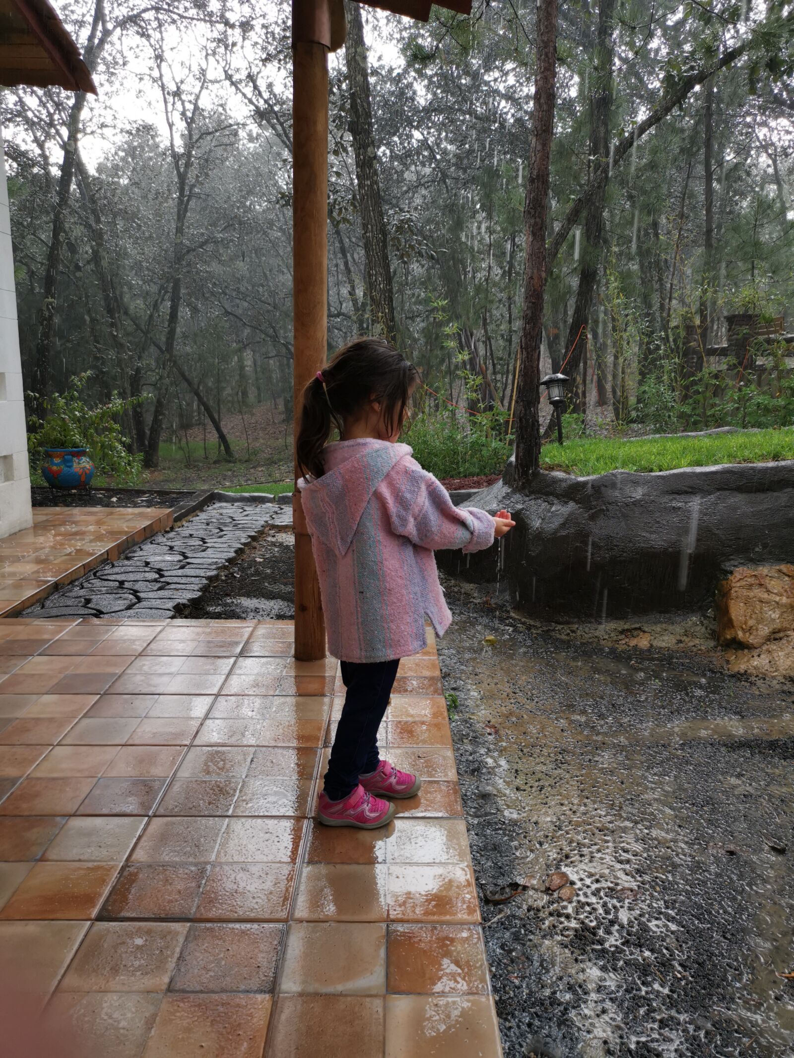 HUAWEI LYA-L29 sample photo. Girl, rain, forest photography