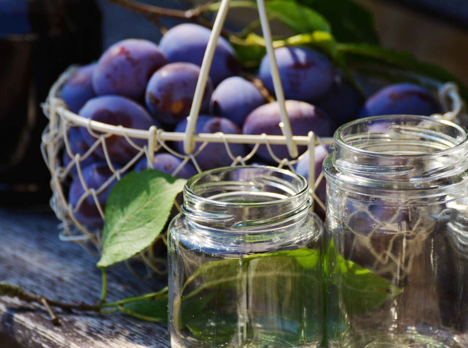 Nikon D5200 sample photo. Plums, glasses, einweckglaeser photography