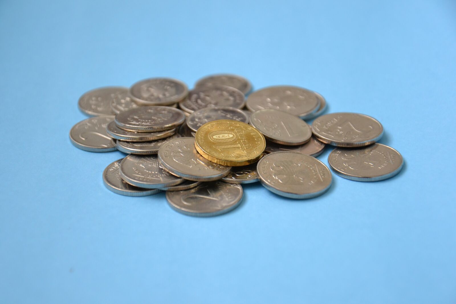 Nikon D3100 sample photo. Ruble, coins, money photography