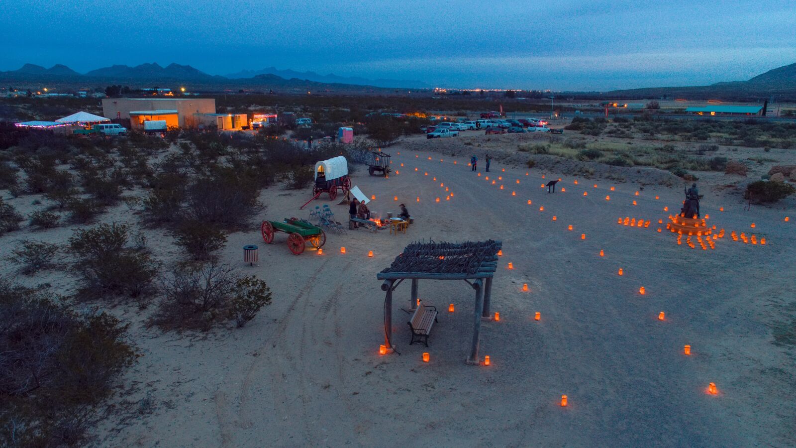 DJI FC6310 sample photo. Drone, las cruces, luminaries photography