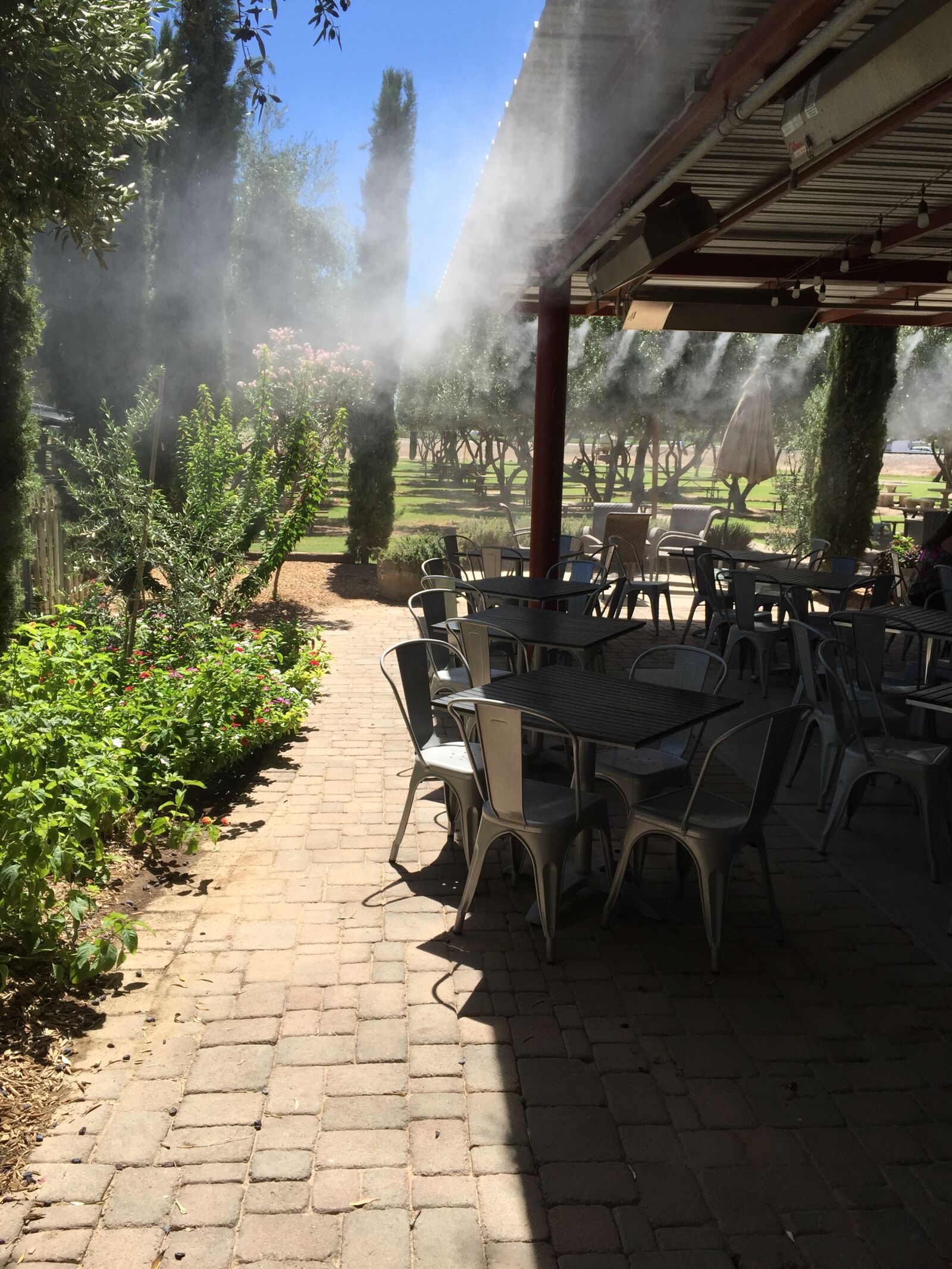 iPhone 6 Plus back camera 4.15mm f/2.2 sample photo. Arizona, cafe, dining, mist photography