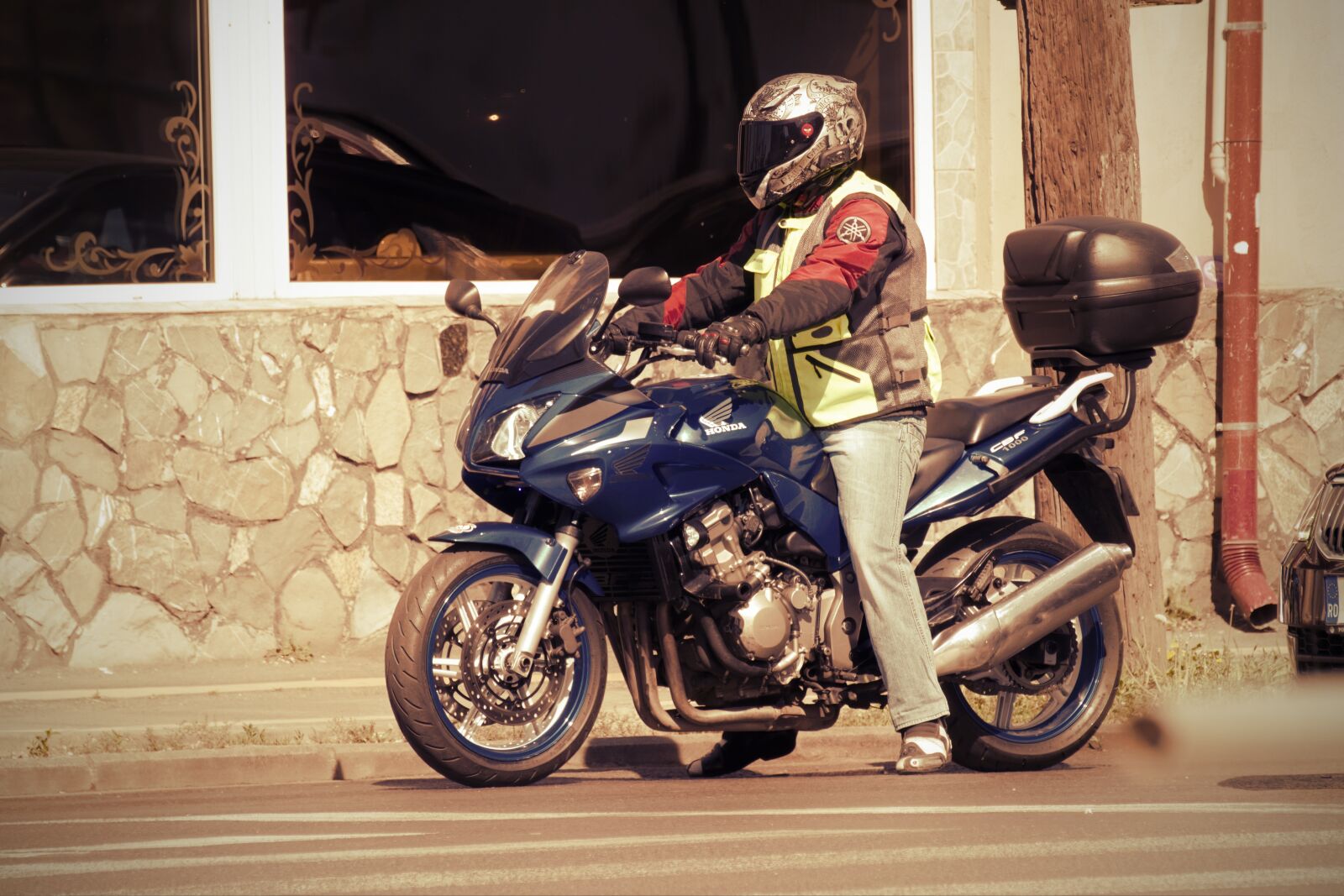 Nikon D5300 sample photo. Motorcyclist, motorcycle, headset photography