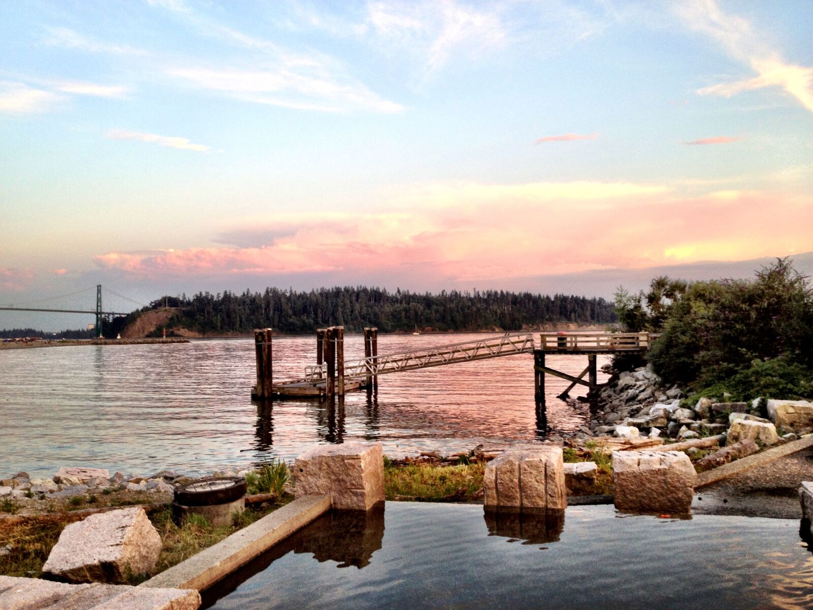 Apple iPhone 4S sample photo. Bridge, calm, waters, dock photography