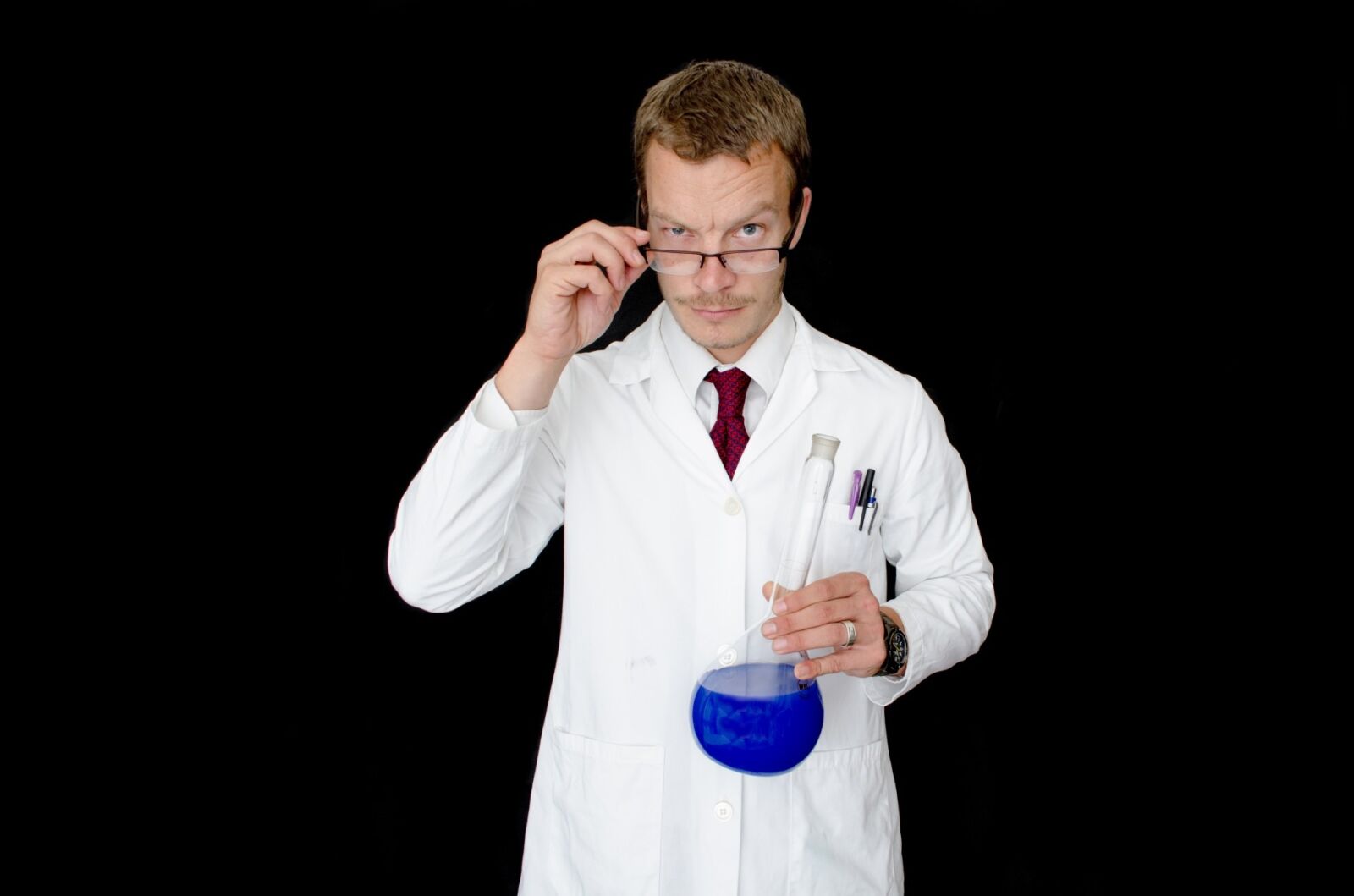 Nikon D5100 sample photo. Blue, chemical, chemist, coat photography