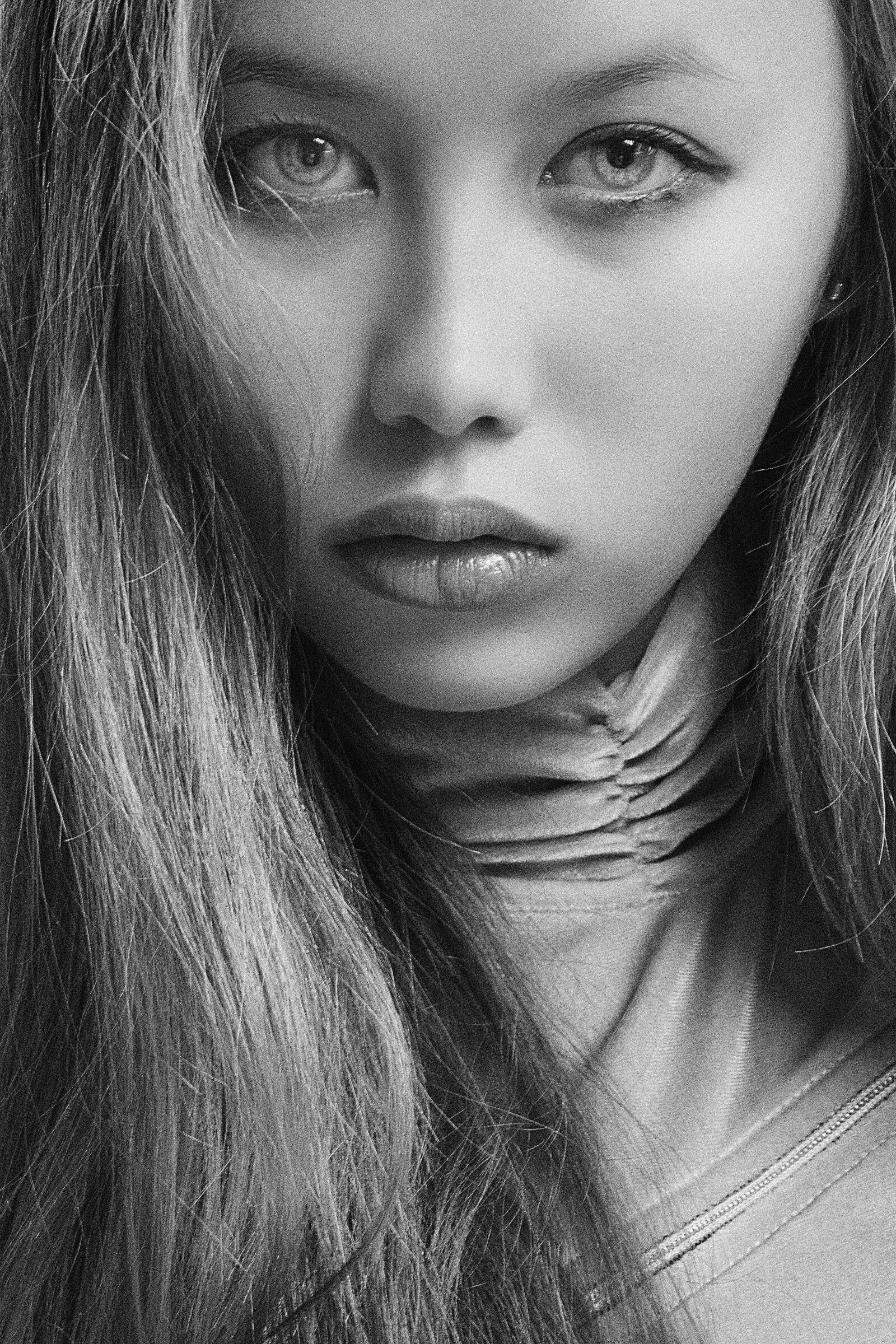 Nikon D5300 sample photo. Girl, studio, monochrome photography