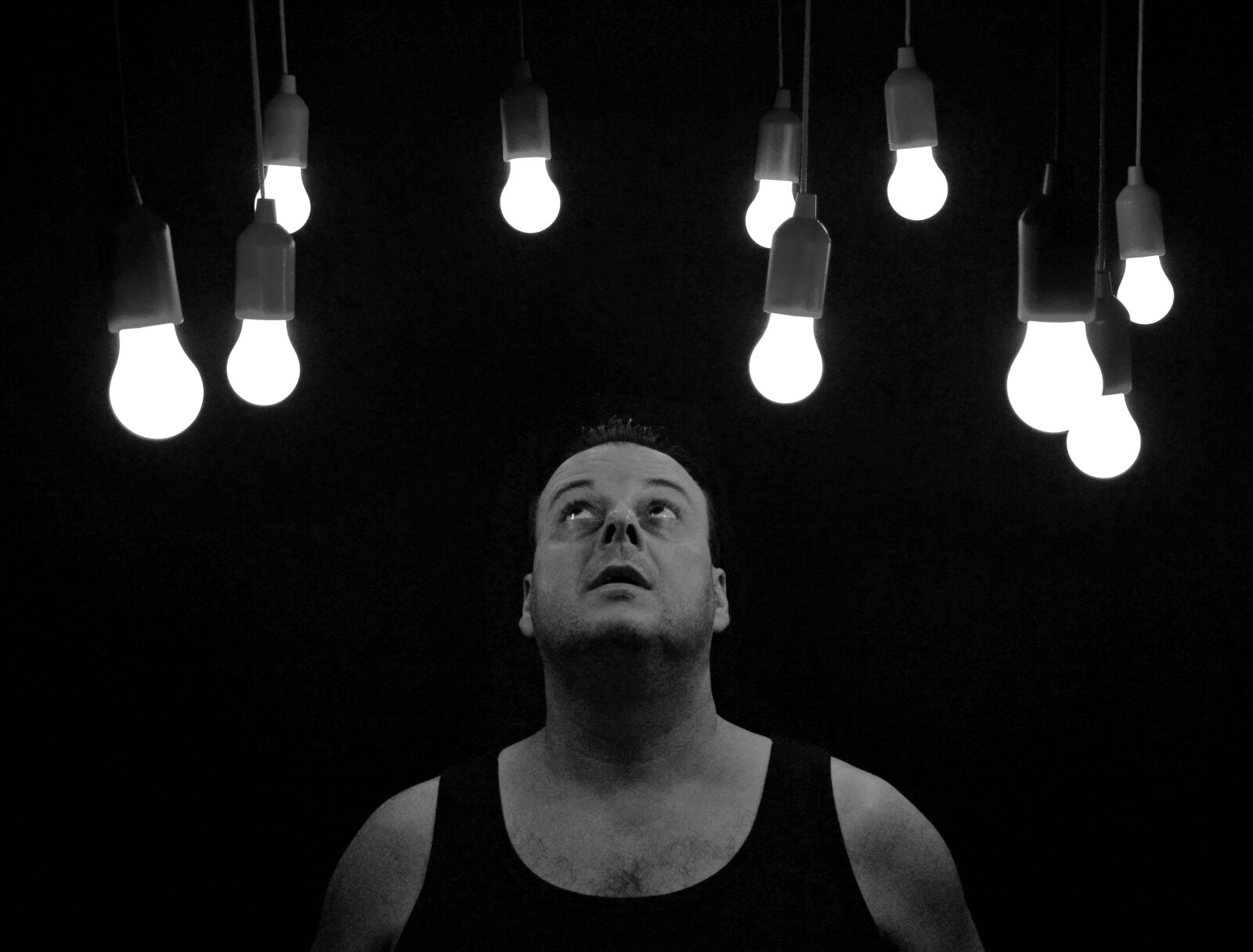 Nikon D5200 sample photo. Light bulbs, pears, man photography