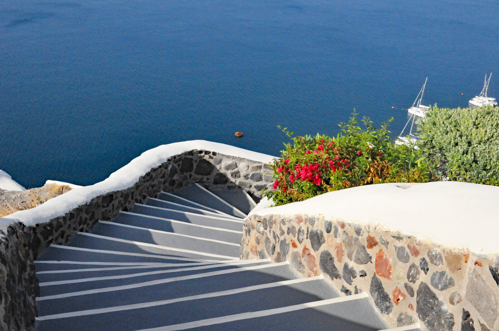 Nikon D300 sample photo. Steps, in, santorini photography