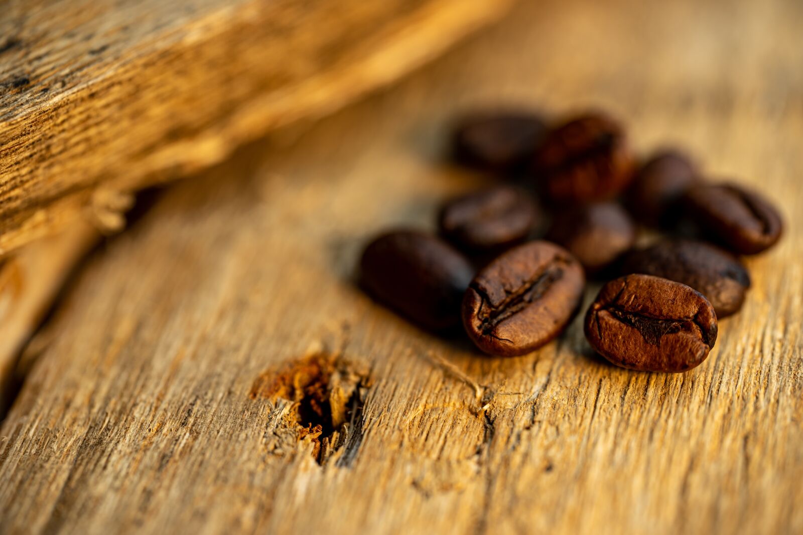 Sony a7 II sample photo. Coffee beans, wood, coffee photography