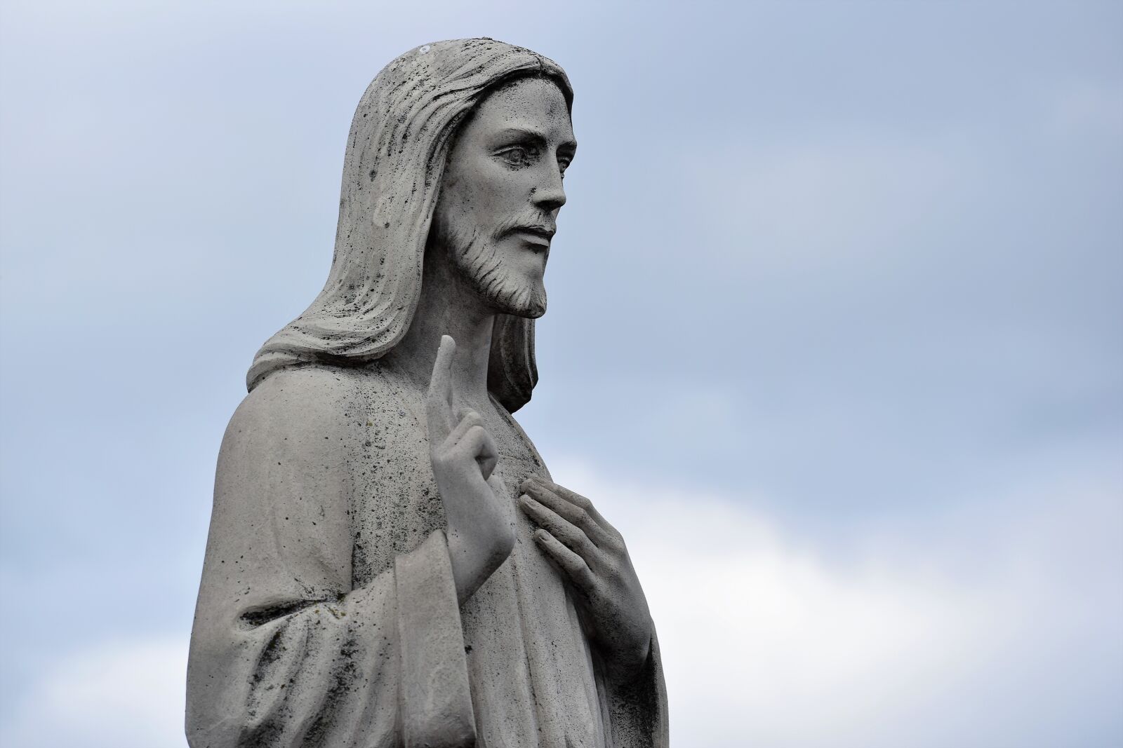 Nikon D3300 sample photo. Jesus sculpture, stone monument photography