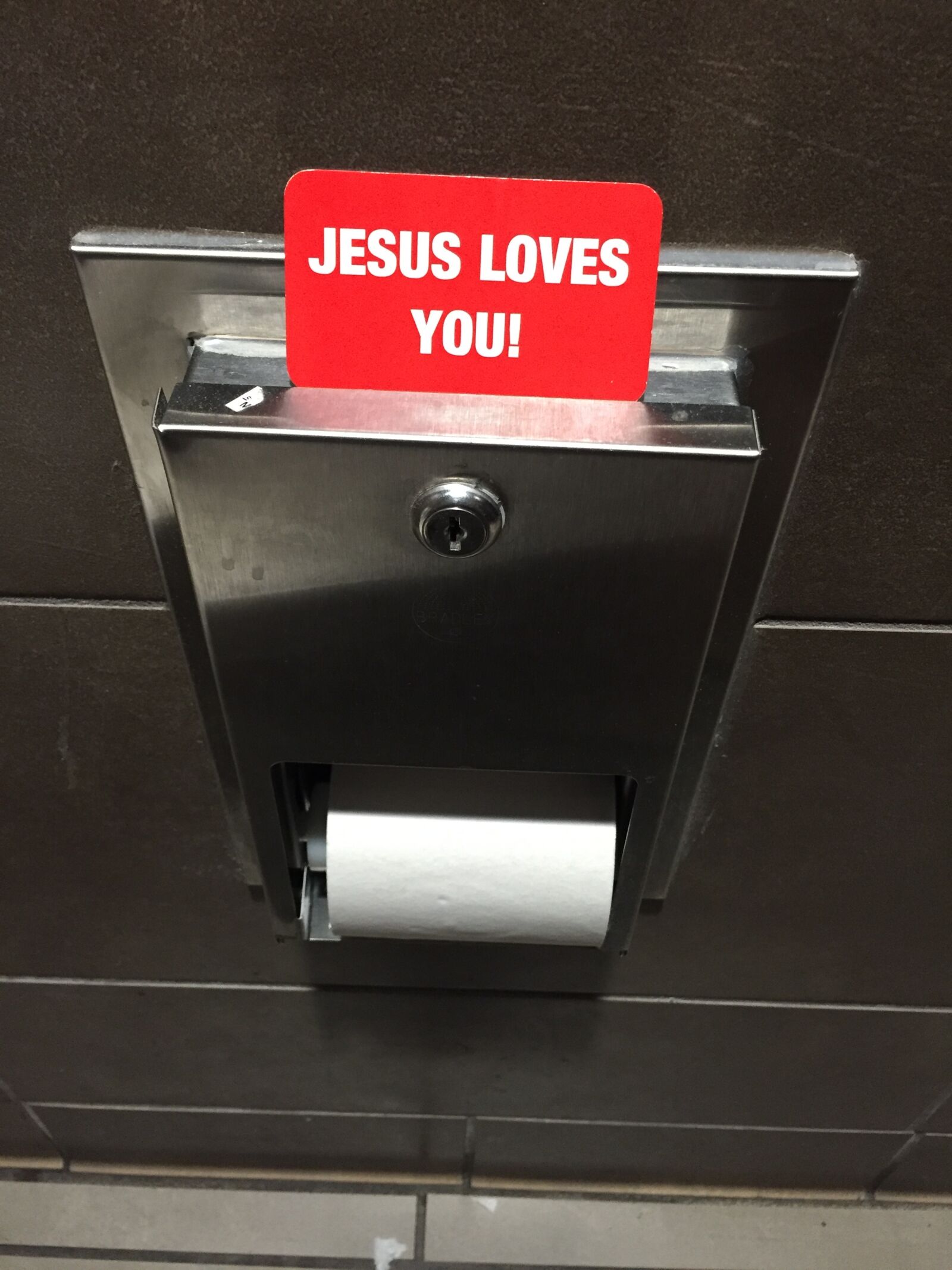 Apple iPhone 6 sample photo. Toilet, jesus, unexpected photography