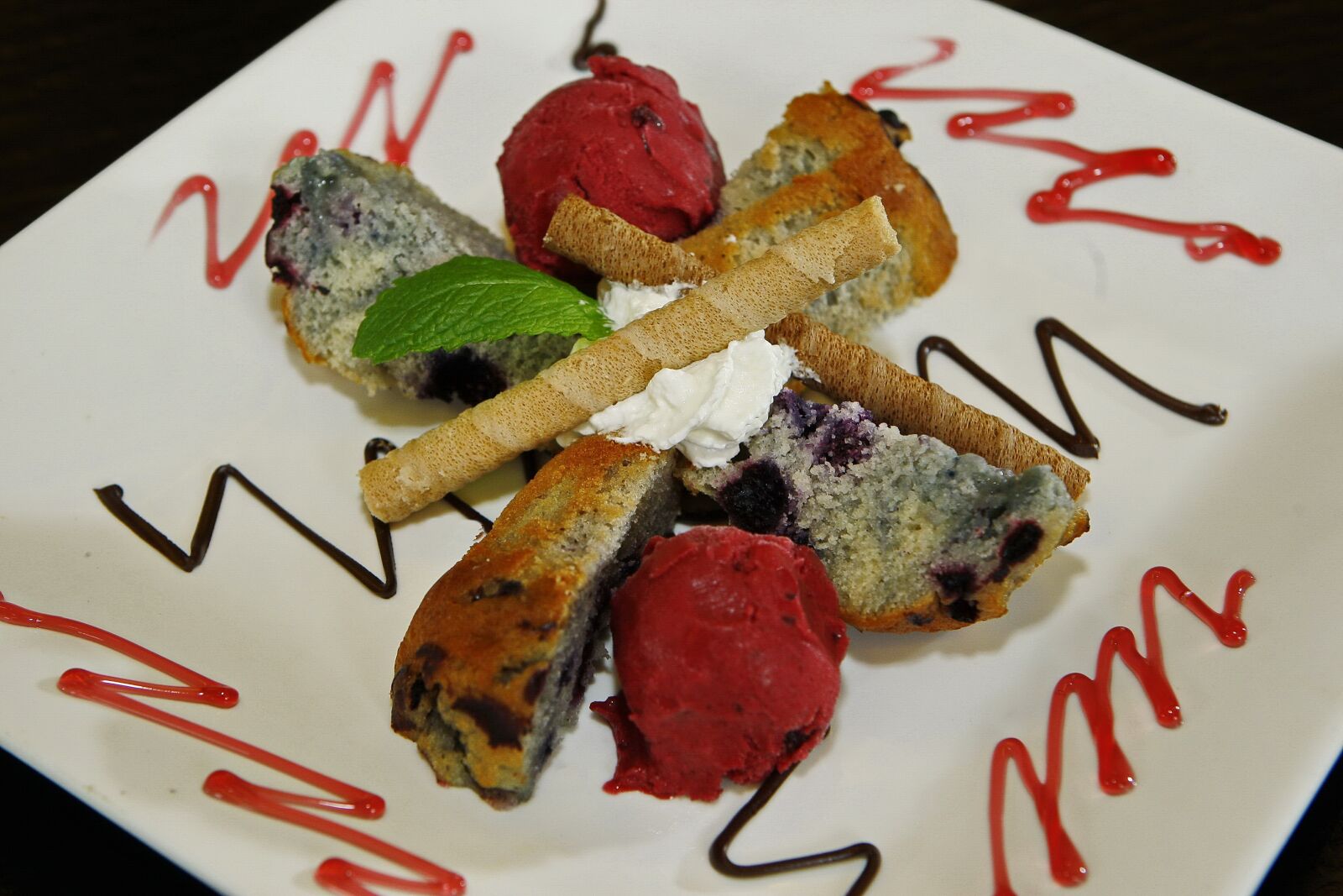 Canon EOS-1D Mark III sample photo. Ice cream, muffin, blackcurrant photography