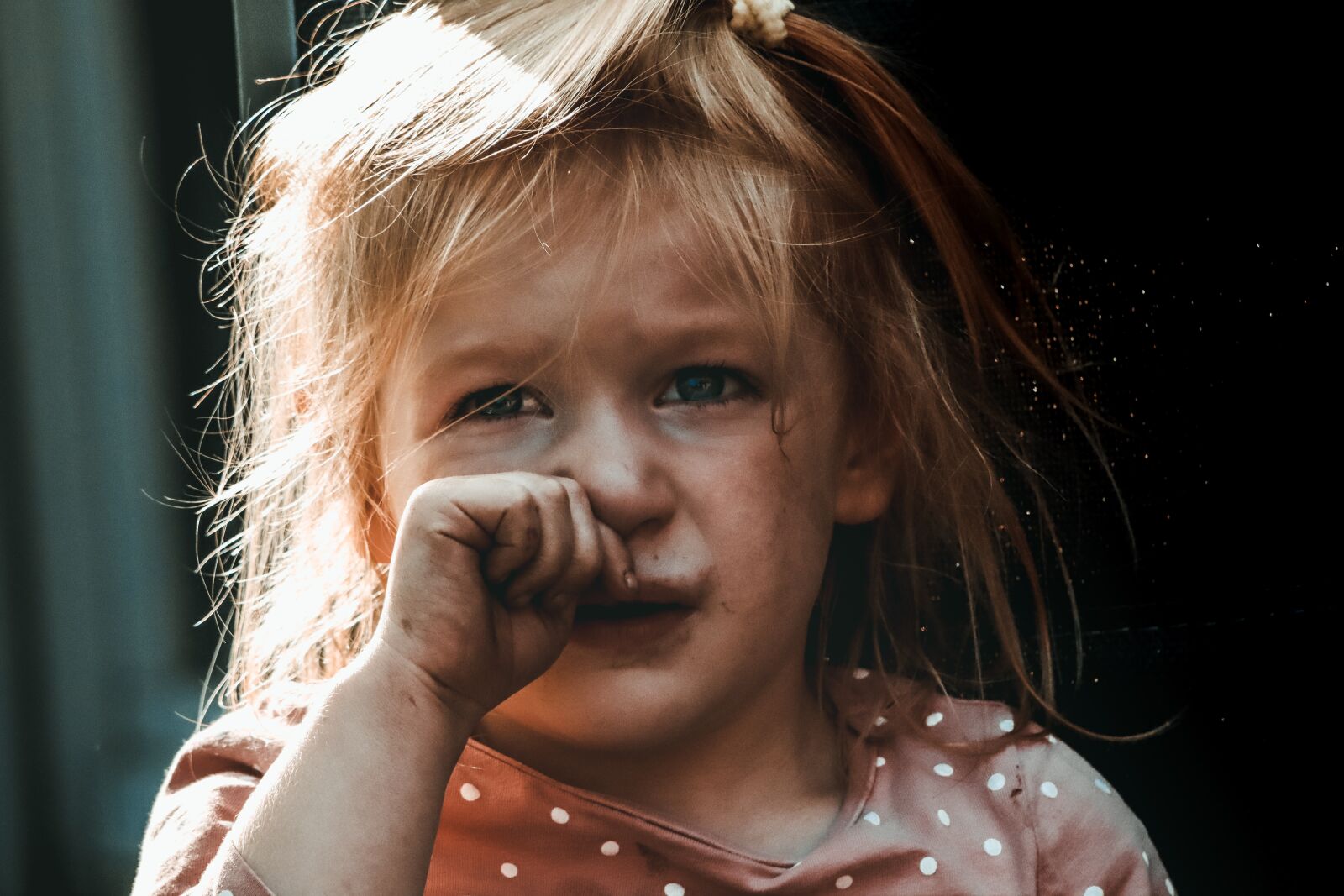 Canon EOS 250D (EOS Rebel SL3 / EOS Kiss X10 / EOS 200D II) sample photo. Crying child, sad, blonde photography