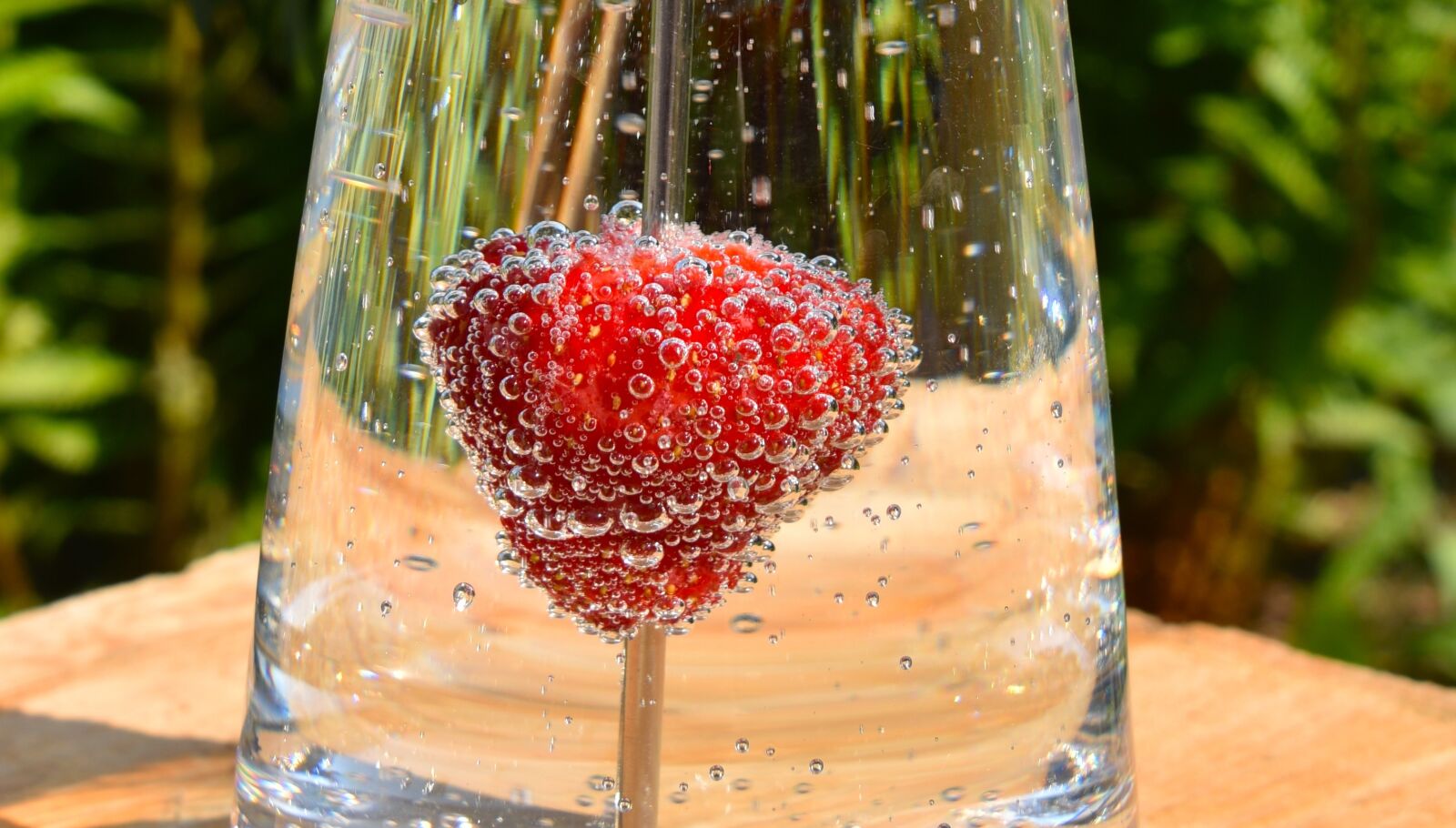 Nikon D810 sample photo. Strawberry, water bubbles, air photography