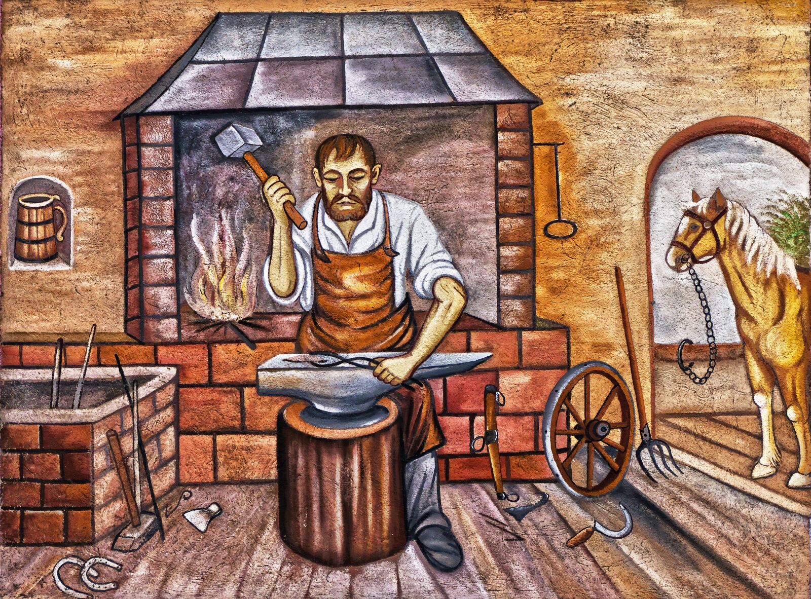Panasonic Lumix DMC-FZ1000 sample photo. Mural, forge, guild photography