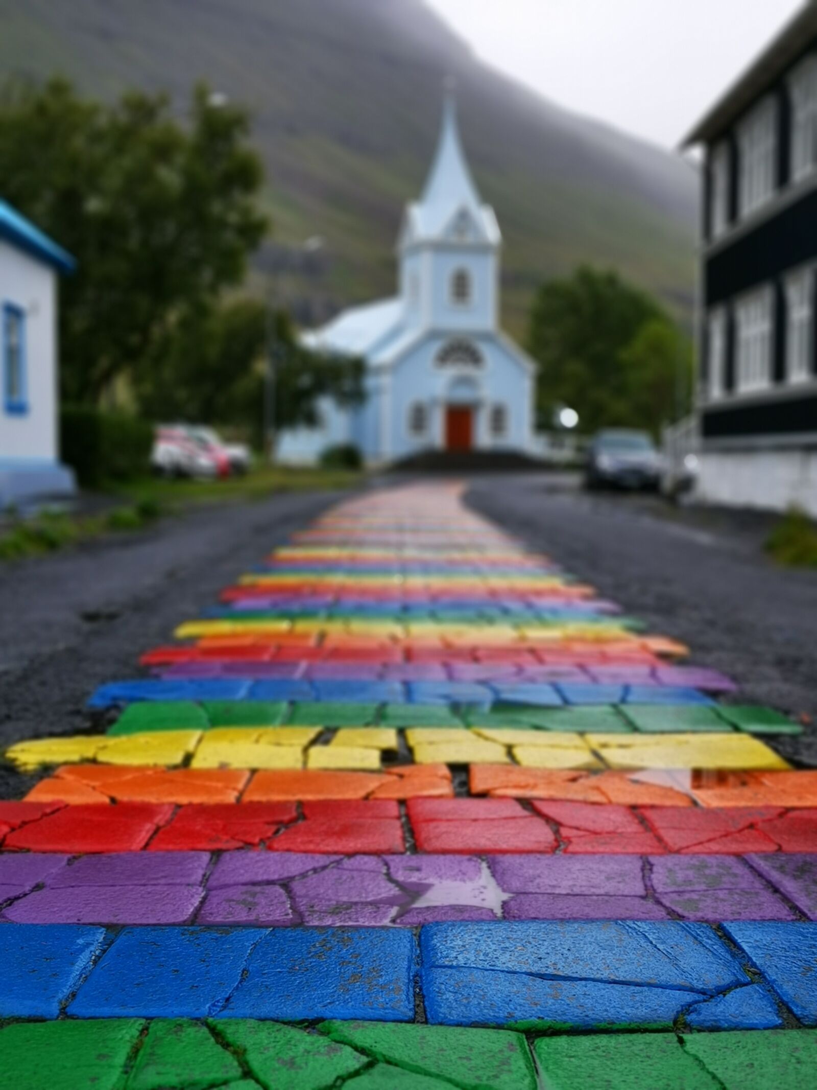 HUAWEI LYA-L29 sample photo. Rainbow, church, people photography