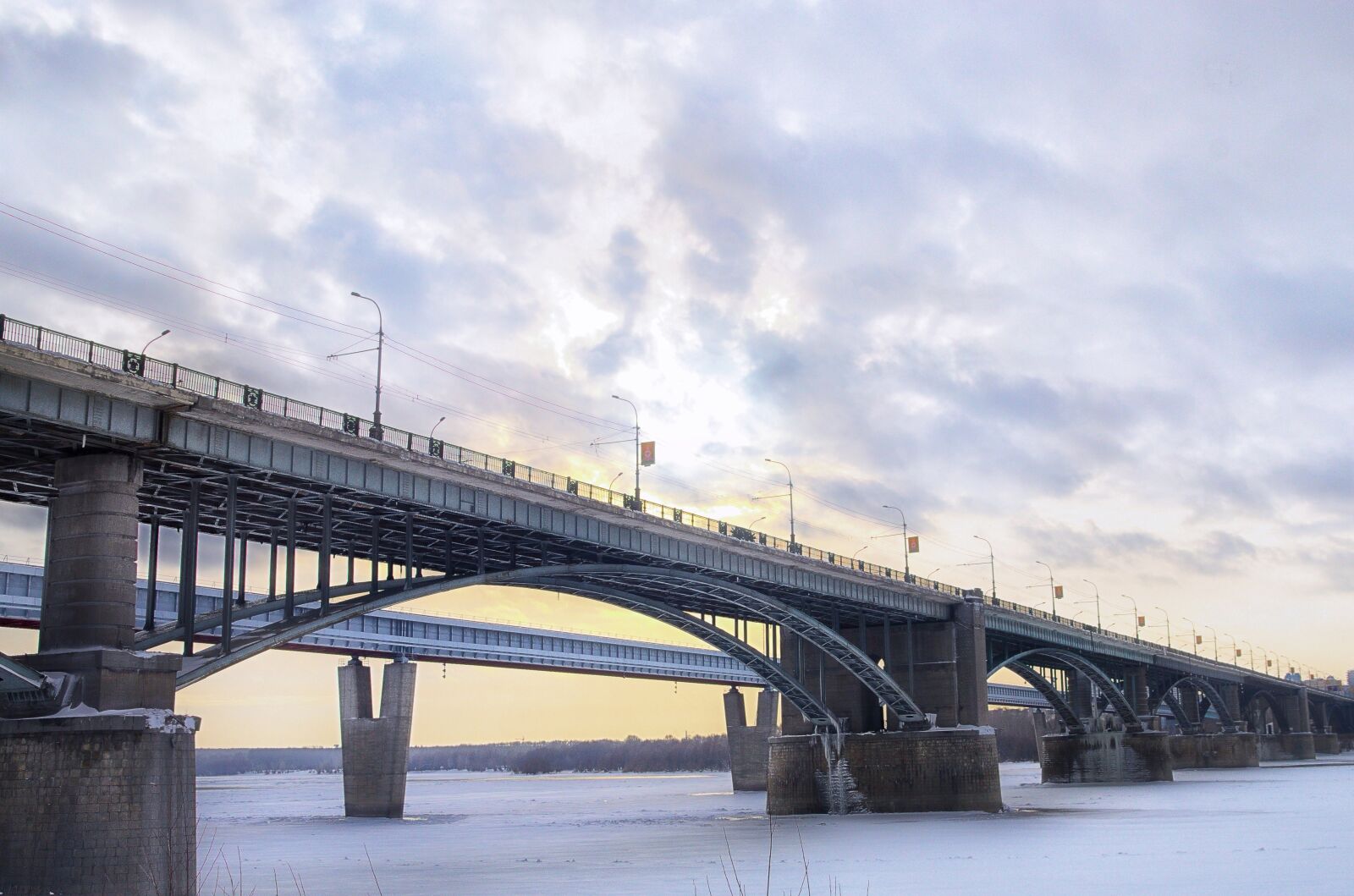 Pentax K-500 sample photo. Bridge, ice, railing photography
