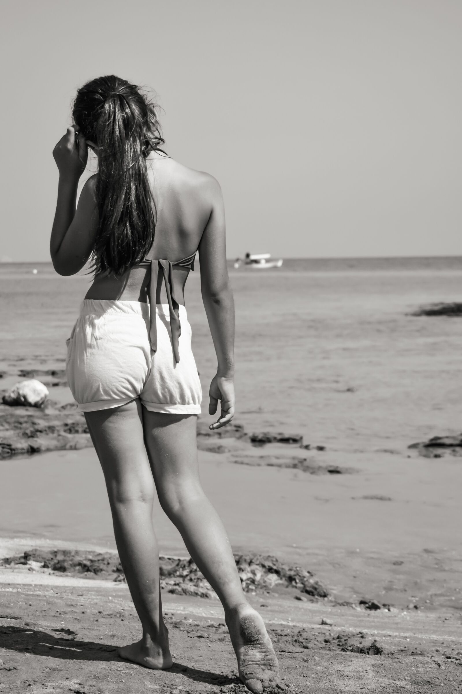 Nikon D3300 sample photo. Girl, thoughtful, beach photography