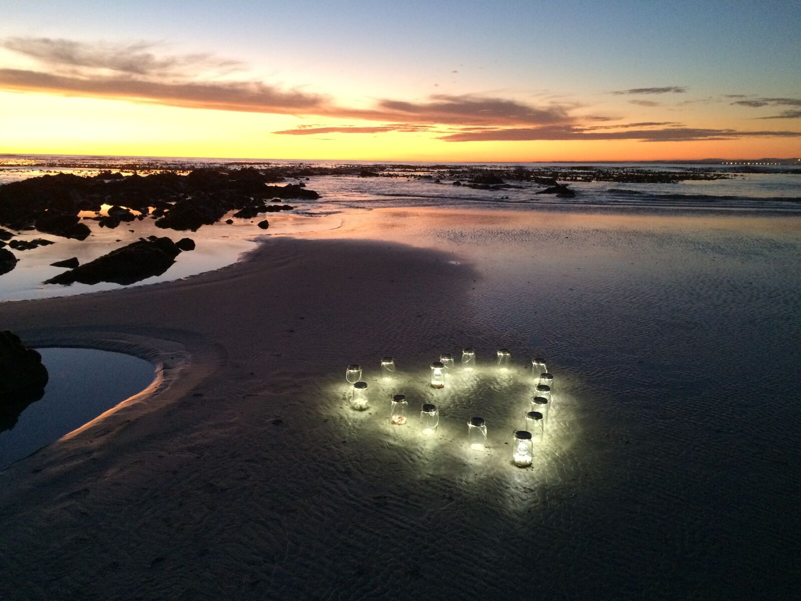 iPhone 5s back camera 4.15mm f/2.2 sample photo. Sunset, lanterns, beach photography
