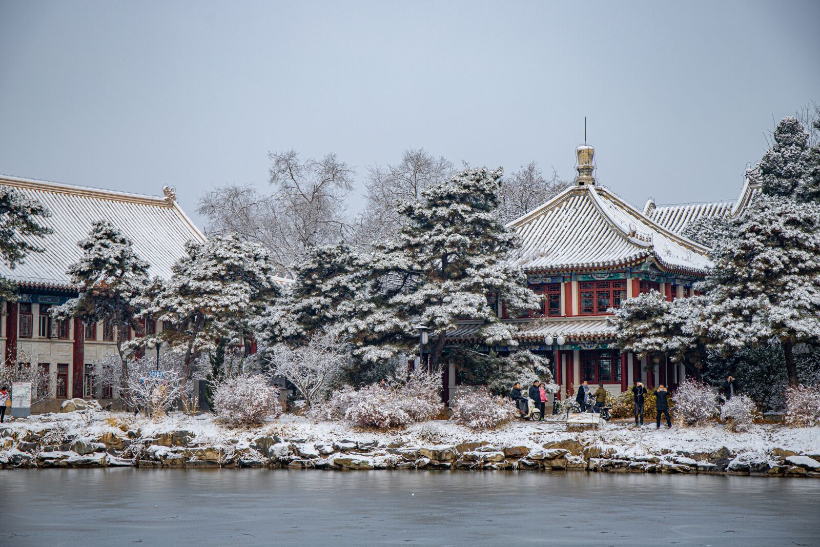 Canon EF 24-70mm F4L IS USM sample photo. Snow, lake, architecture photography