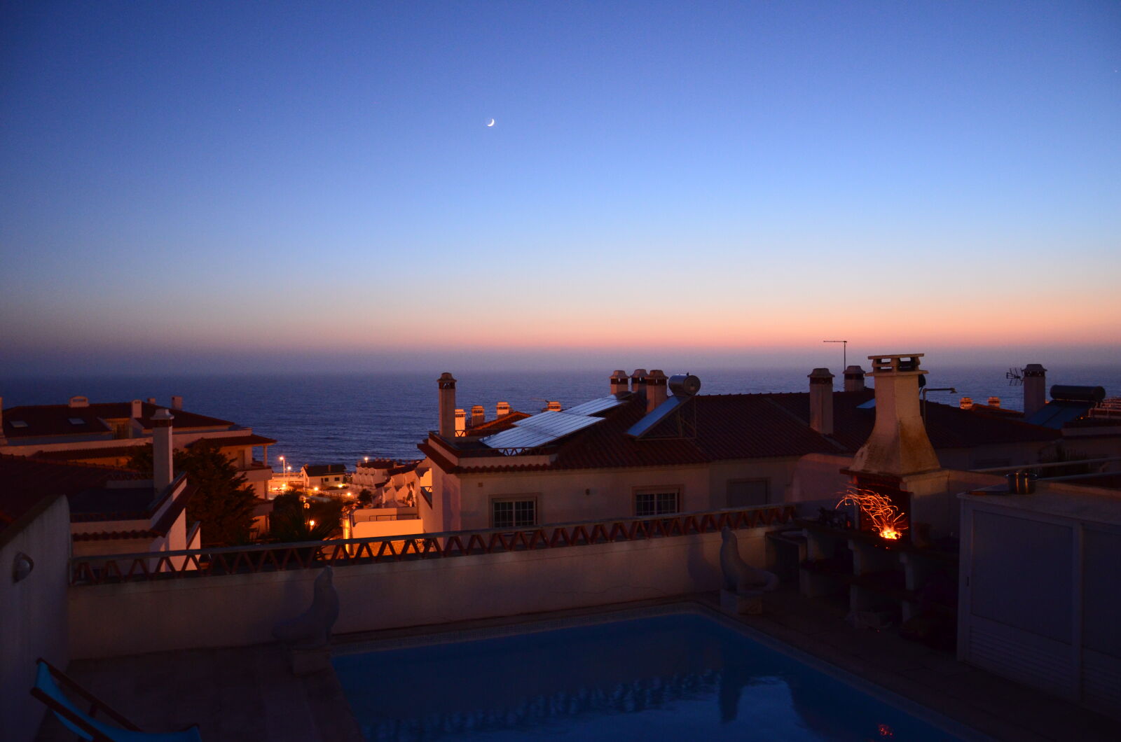 Nikon D5100 sample photo. Half, moon, moonlight, seaside photography