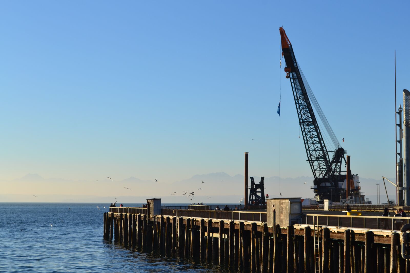 Nikon D3100 sample photo. Waterfront, crane, dock photography