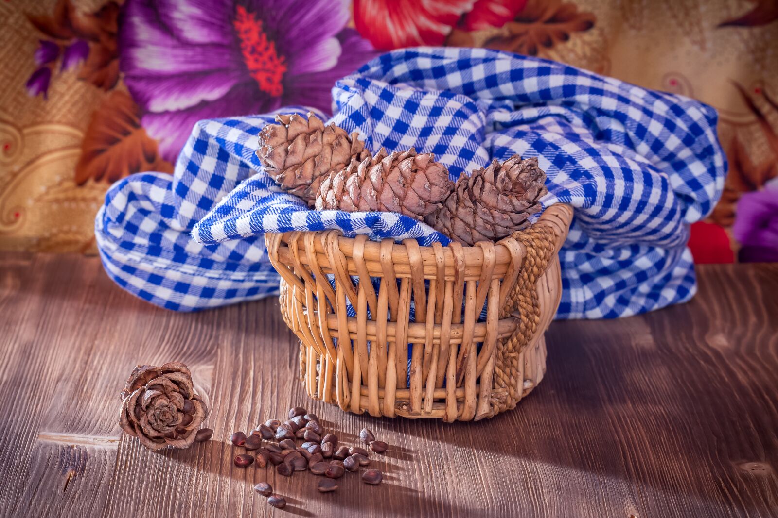 Nikon D7200 sample photo. Nuts, cedar, food photography