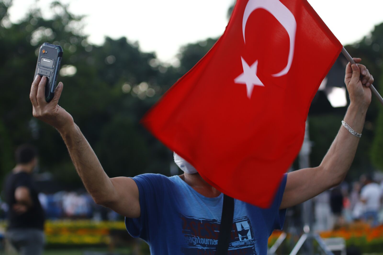 Canon EOS 200D (EOS Rebel SL2 / EOS Kiss X9) sample photo. Flag, turkish, man photography