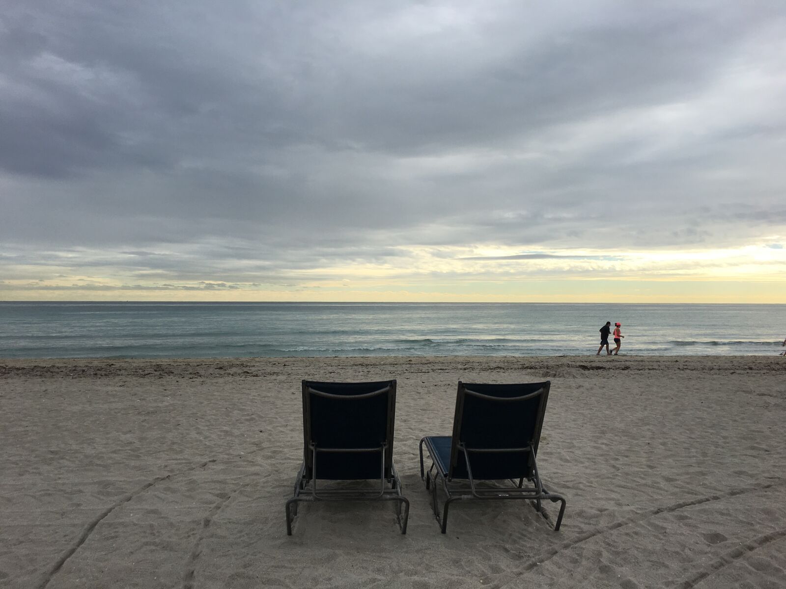 Apple iPhone 6s sample photo. Sunrise, beach, sun chairs photography