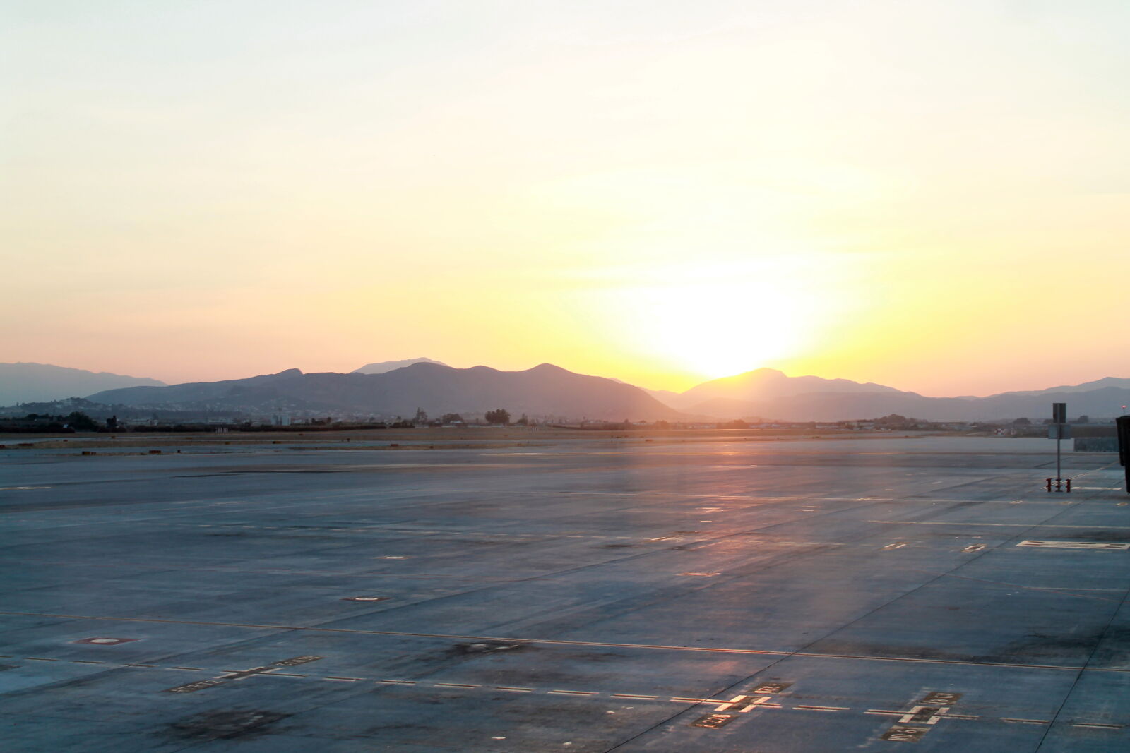 Canon EF-S 18-55mm F3.5-5.6 III sample photo. Airport, dawn, dust, runway photography