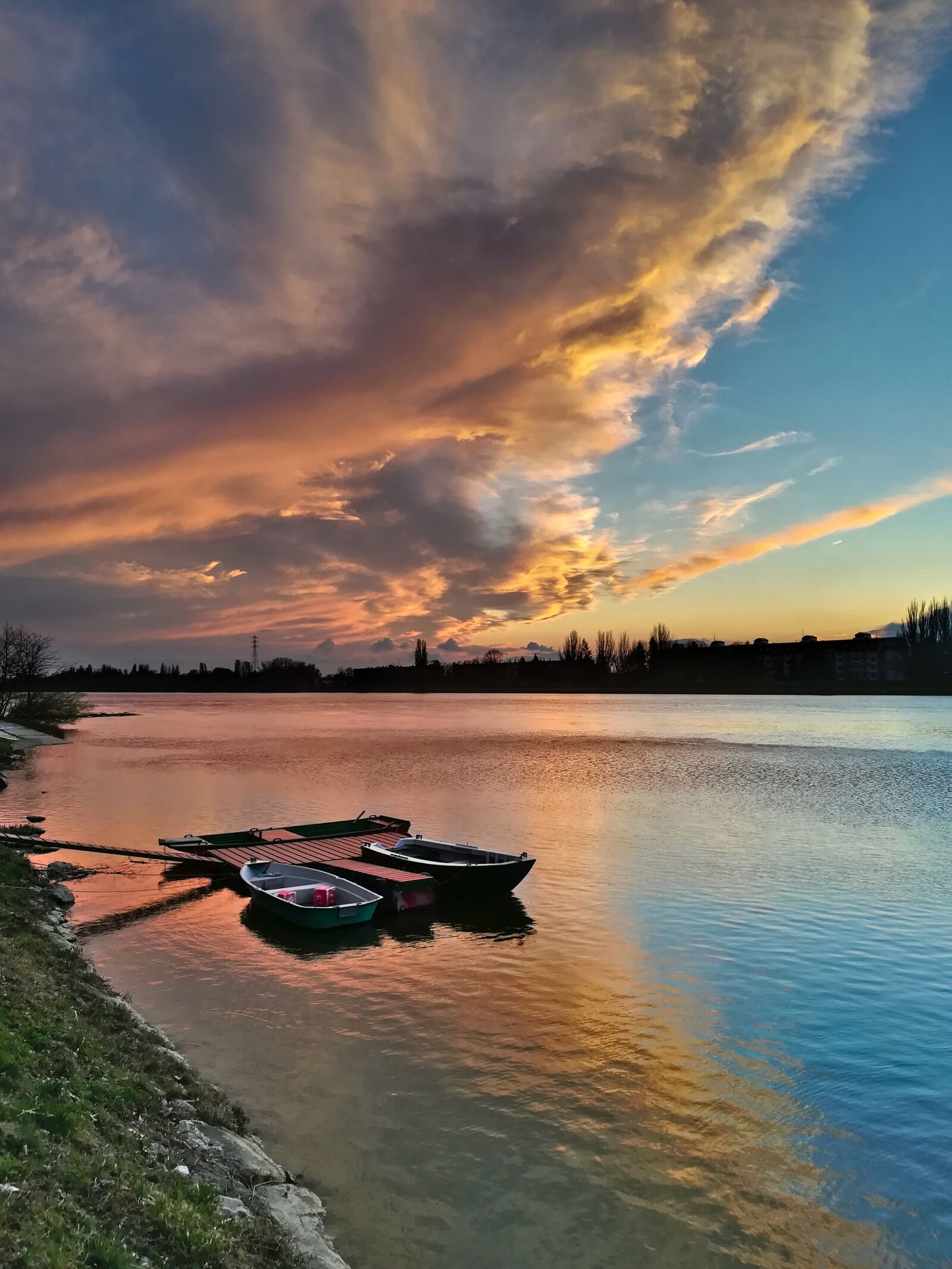 HUAWEI P10 lite sample photo. Sunset, river vah, twilight photography