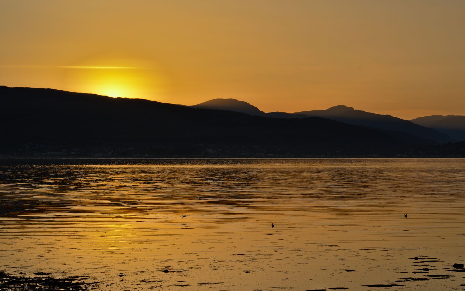 Nikon D5500 sample photo. Sunset, river clyde, hills photography