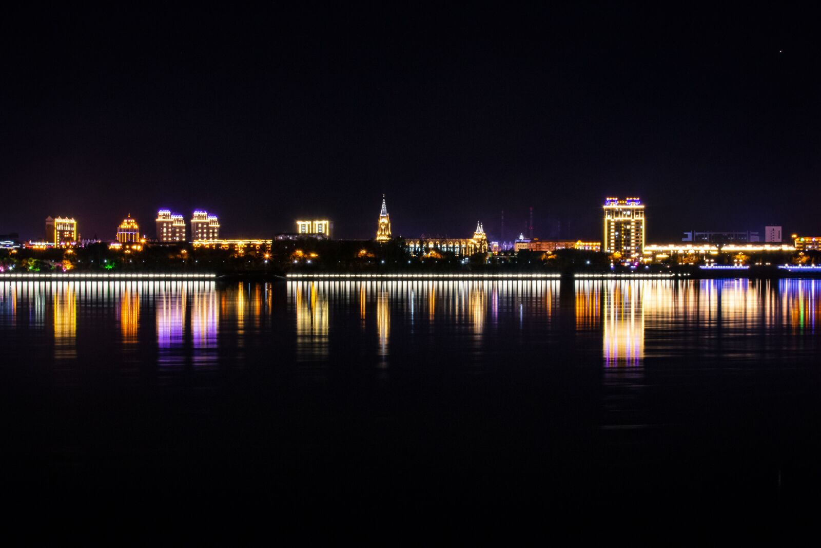 Nikon D5300 sample photo. Night, river, reflection photography