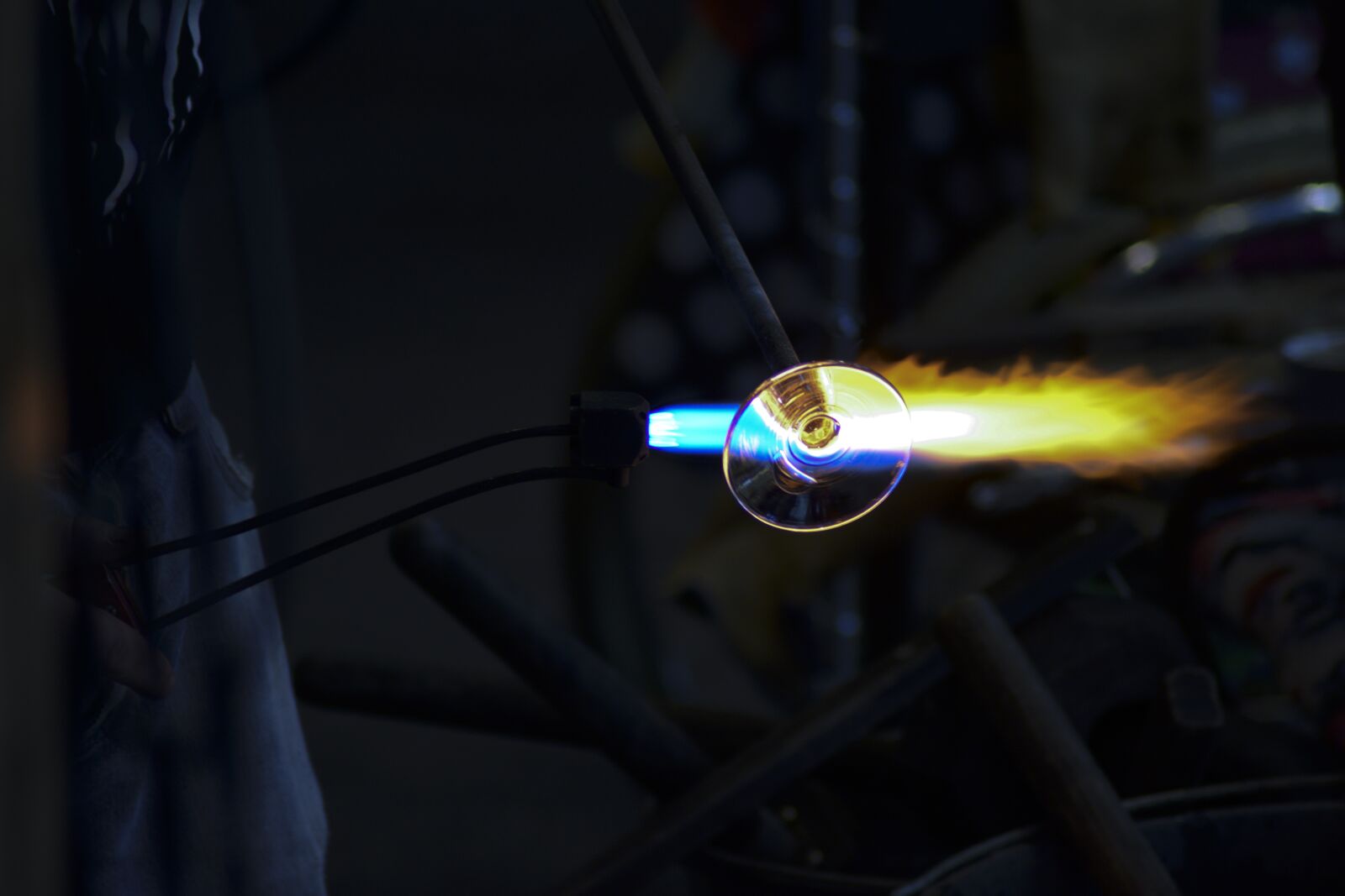 Nikon D5300 sample photo. Leerdam, glass blower, flame photography