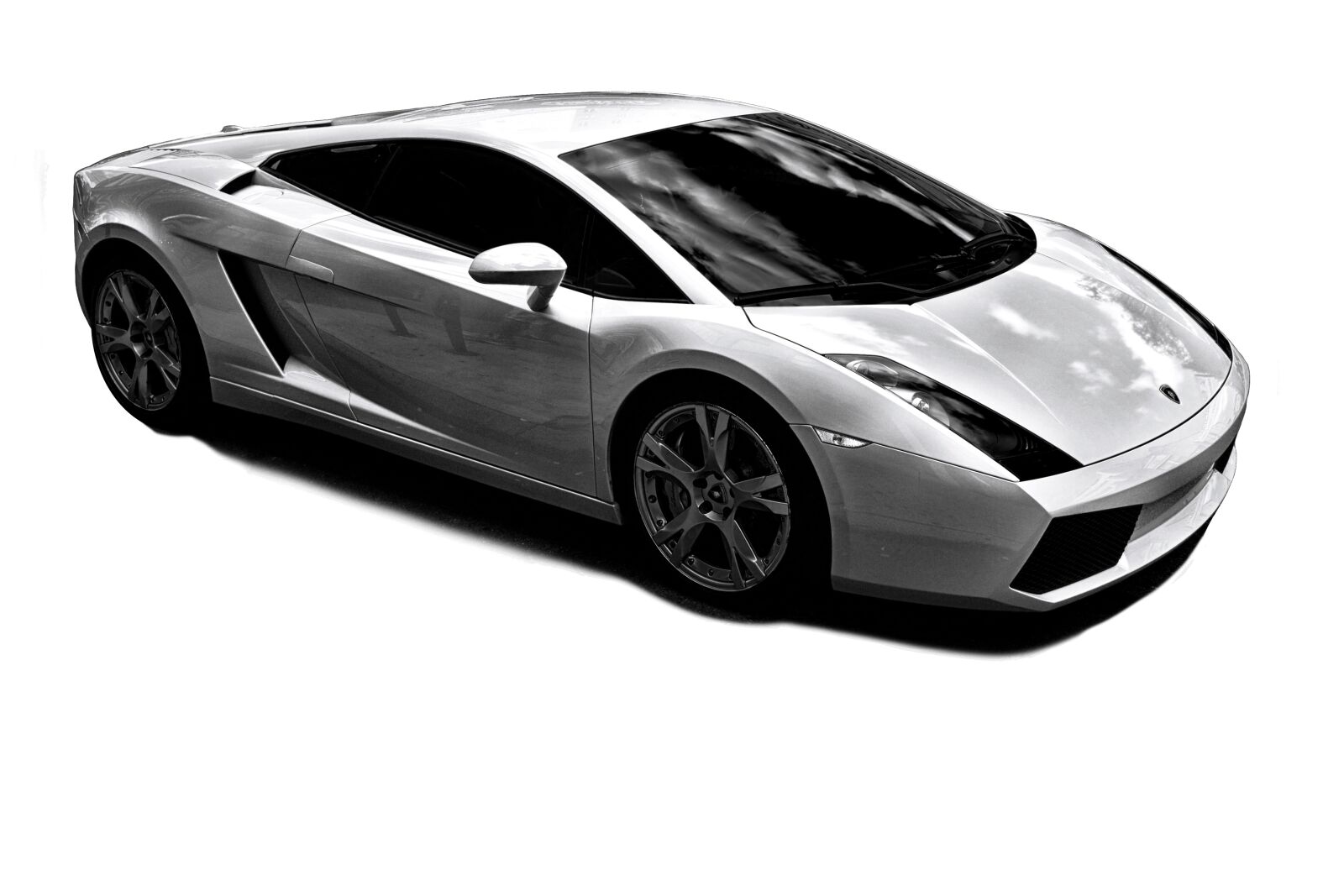 Nikon D3100 sample photo. White lamborghini, no background photography