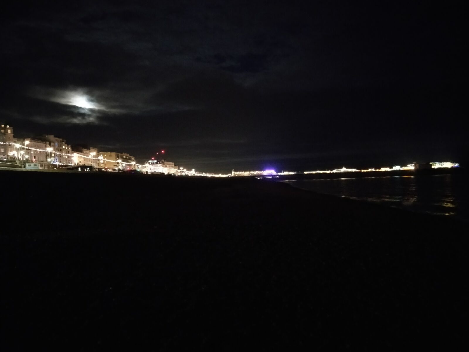 OnePlus 5 sample photo. Beach, clouds, moonlight, night photography