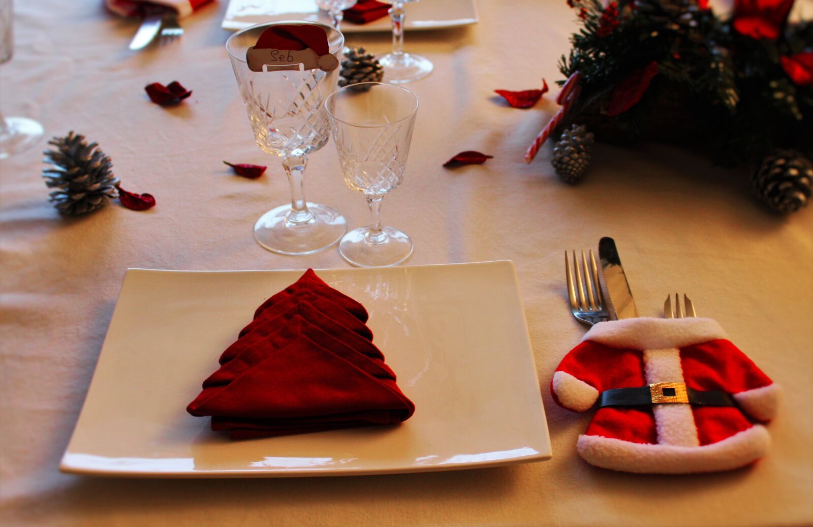 Canon EOS 1200D (EOS Rebel T5 / EOS Kiss X70 / EOS Hi) sample photo. Christmas table, cutlery, fir photography