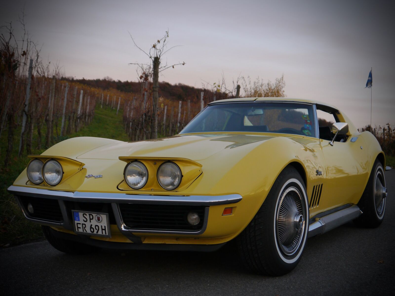 Panasonic Lumix DMC-G3 sample photo. Corvette, oldtimer, yellow photography