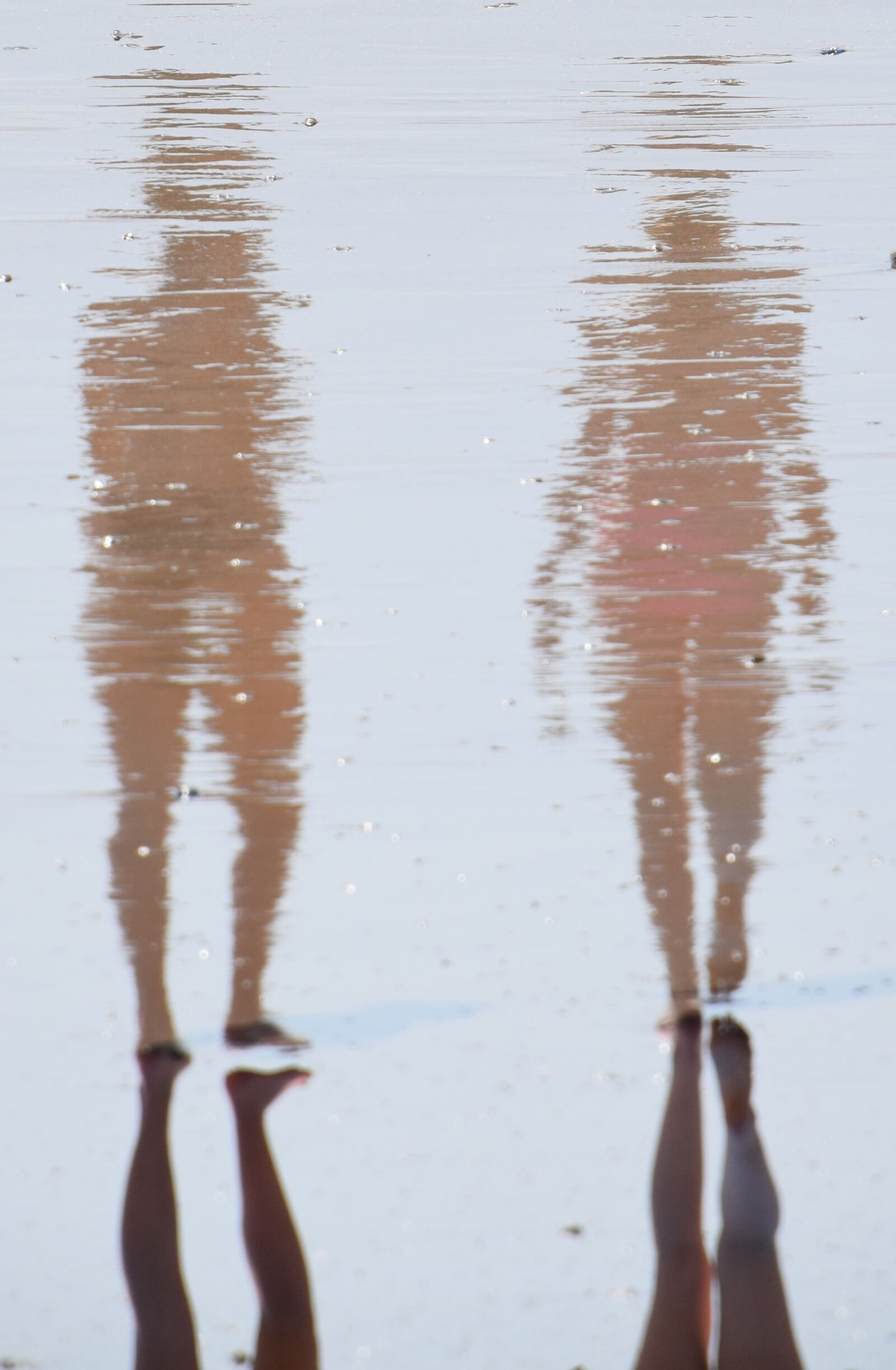 Nikon D5300 sample photo. Beach, walkers, reflections photography