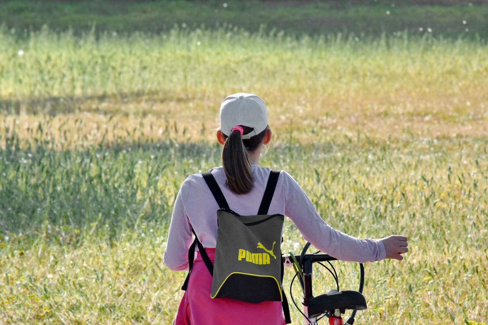 Nikon D5500 sample photo. Bicycle, grass plants, pretty photography