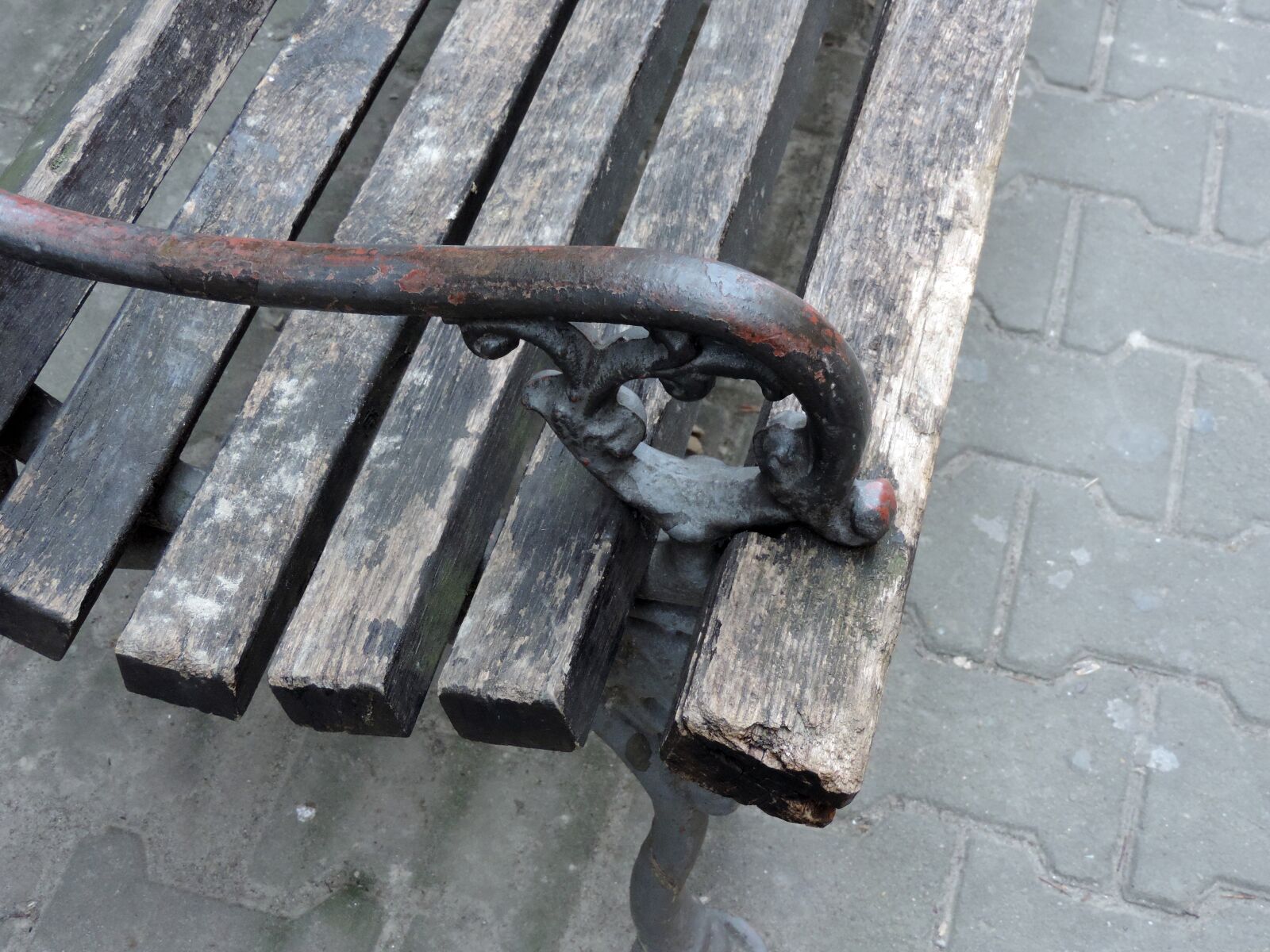 Nikon Coolpix P520 sample photo. Bench, cast iron, detail photography