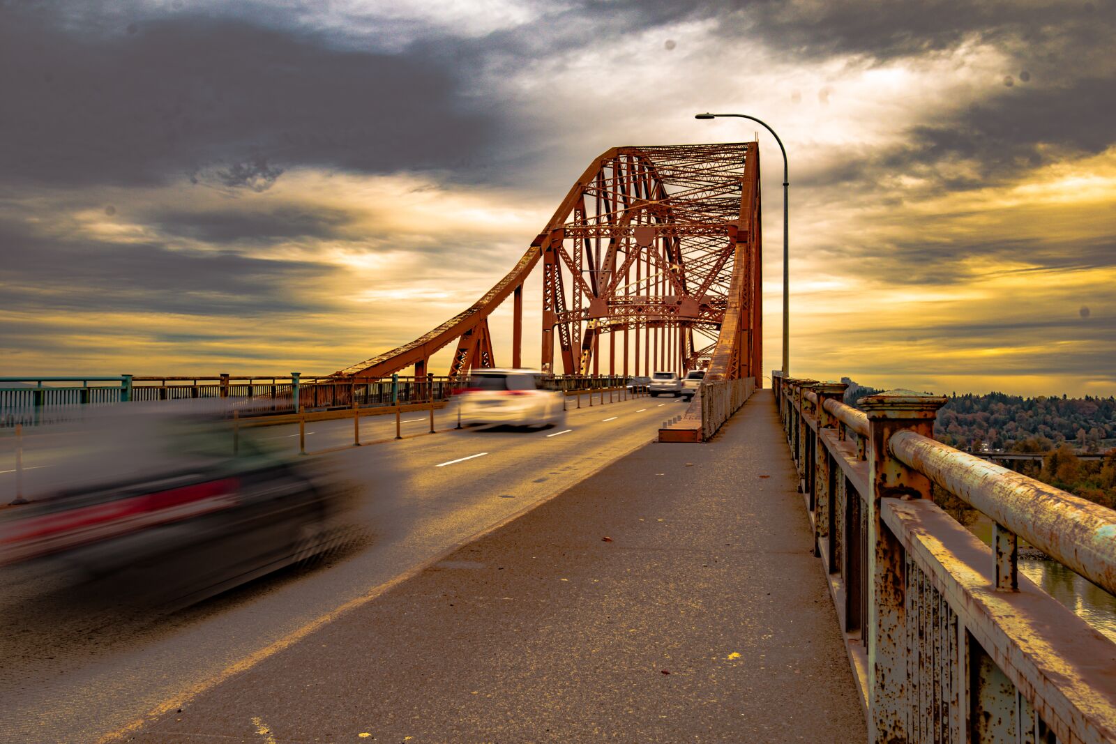 Nikon D7500 sample photo. Traffic, bridge, sunset photography