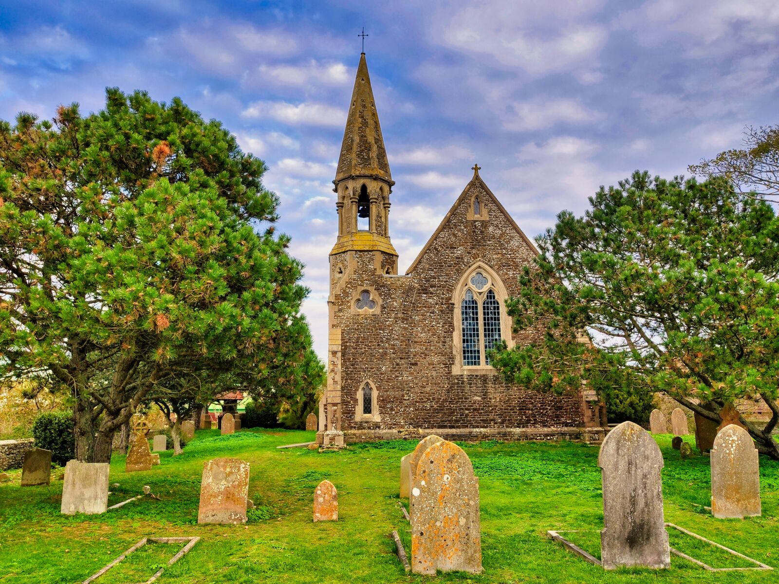 Xiaomi MI 9 sample photo. Church, grave stones, cemetery photography