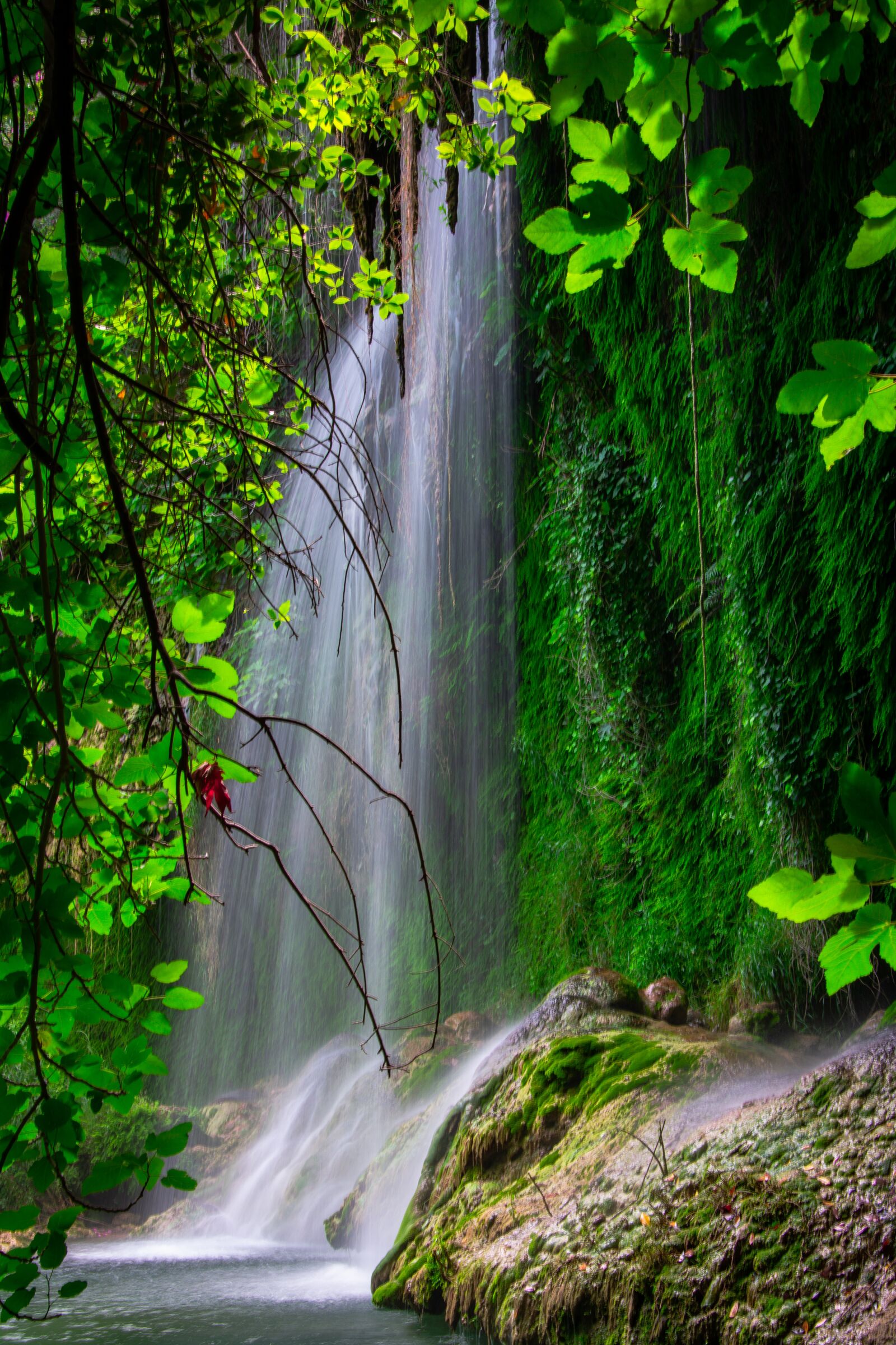 Nikon D7100 sample photo. Waterfall, rocks, trees photography
