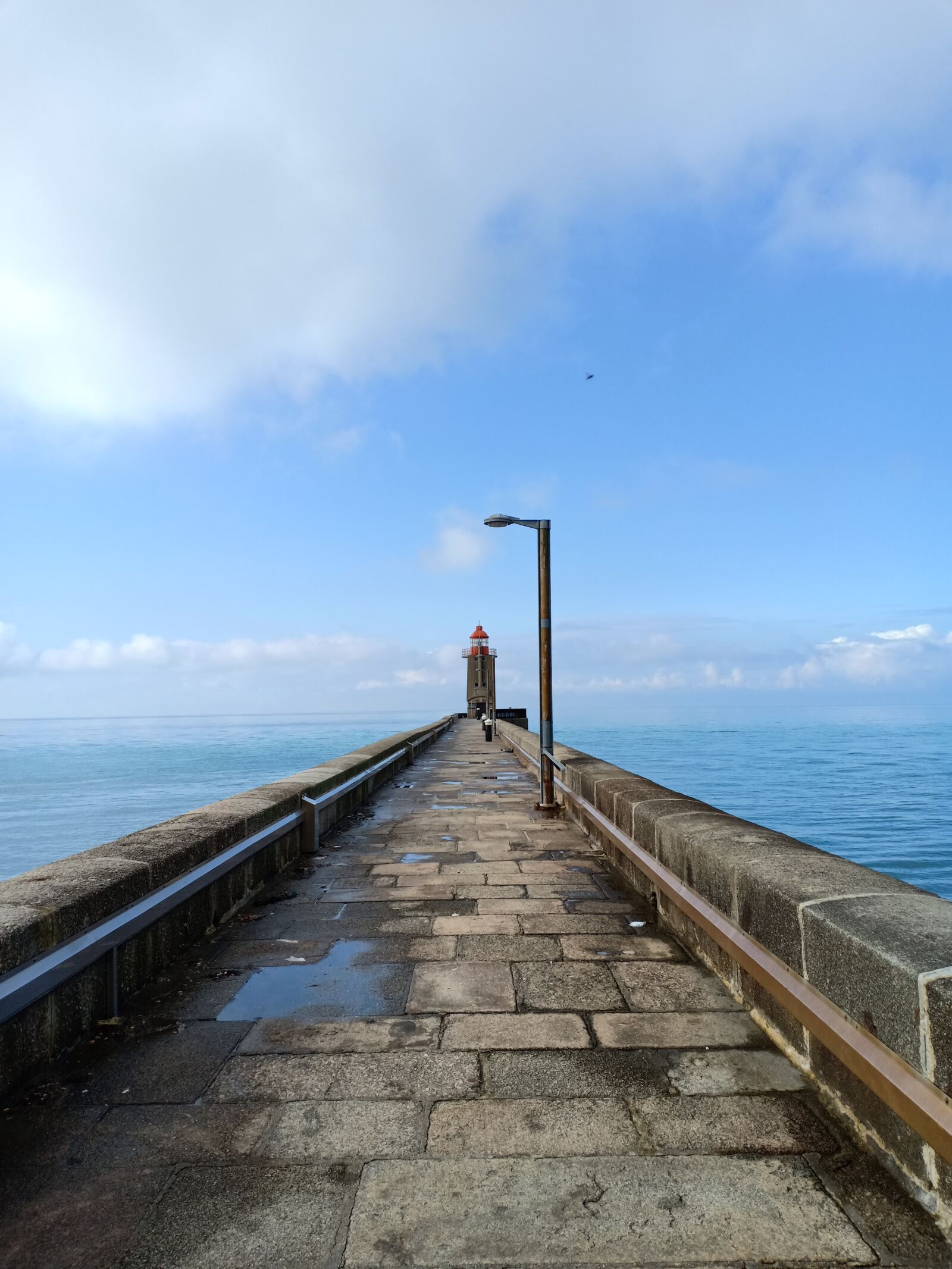 OPPO F7 sample photo. Pier, lighthouse, sea photography