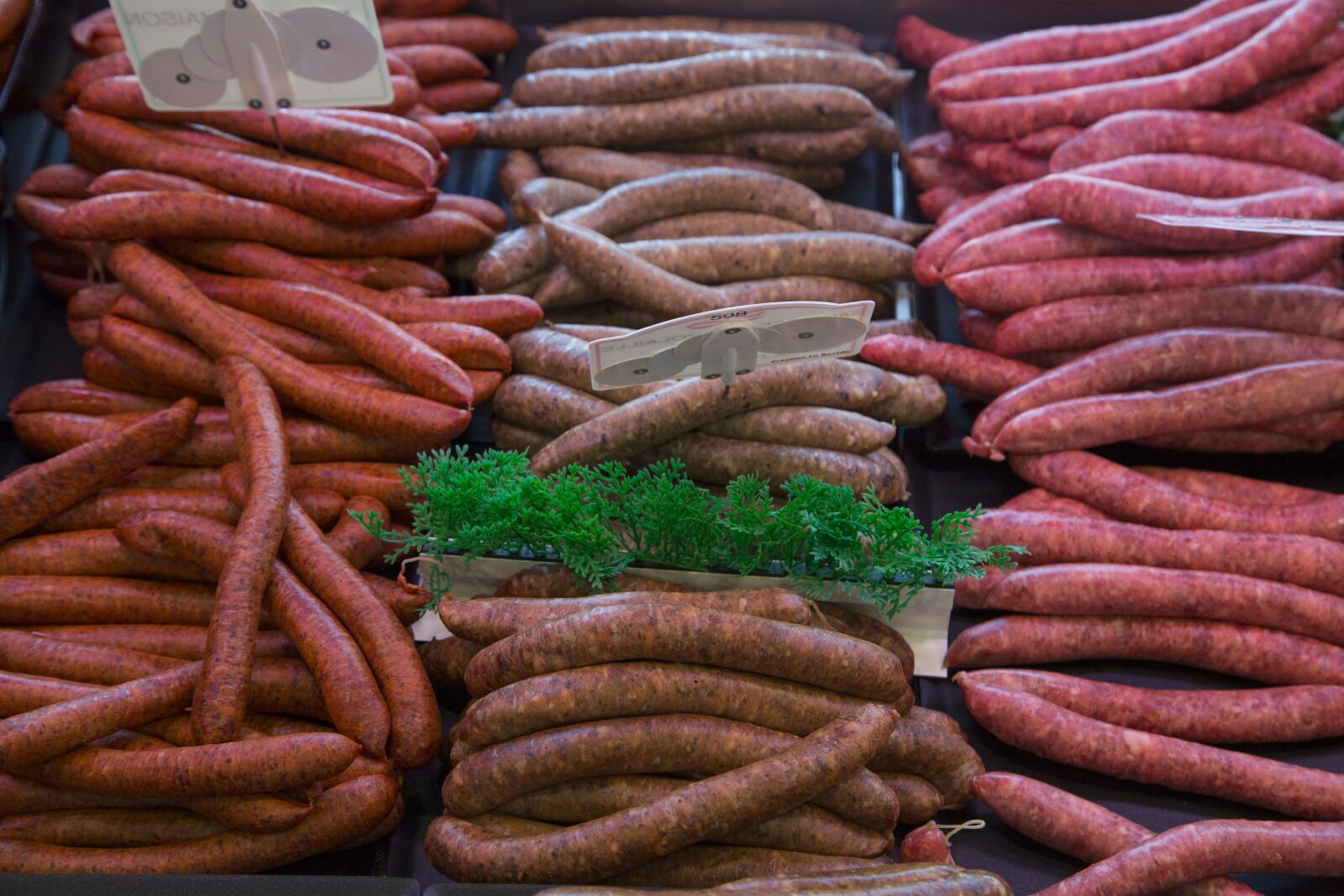 Canon EF 24-105mm F4L IS USM sample photo. Delicatessen, sausages, butcher photography