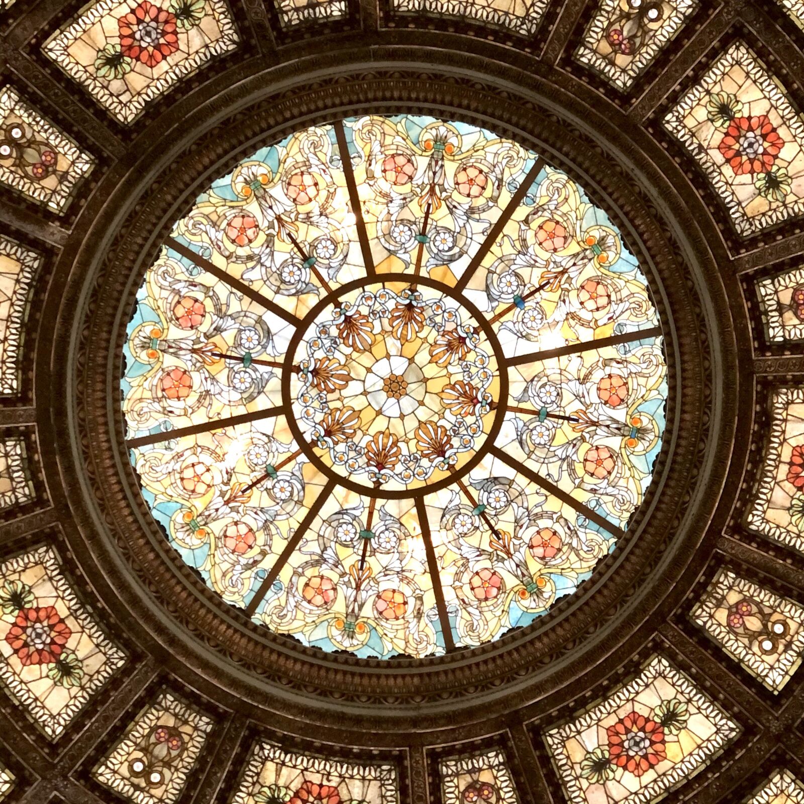 iPhone X back dual camera 6mm f/2.4 sample photo. Chicago, cultural center, stained photography