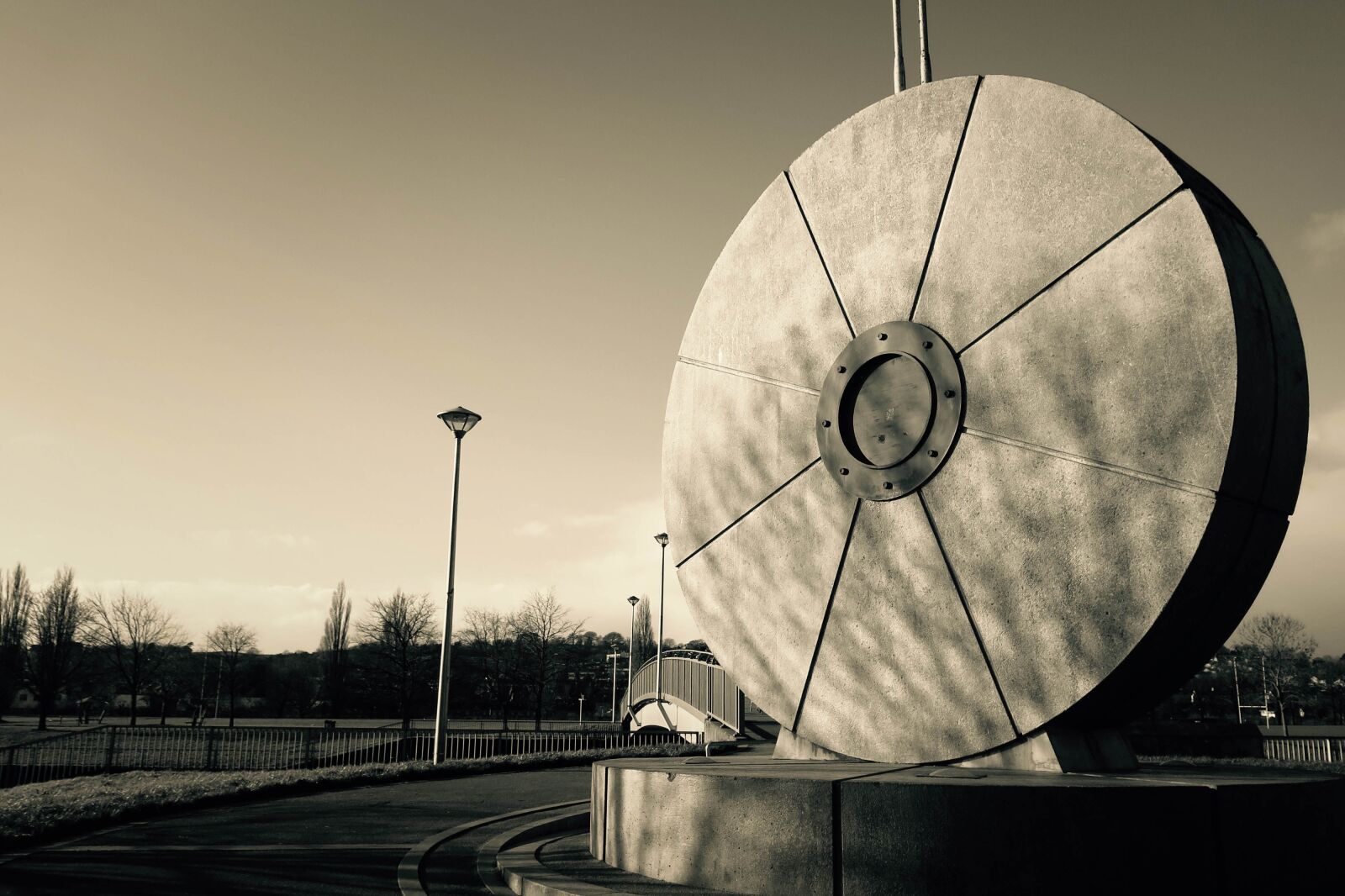 Canon PowerShot G16 sample photo. Exeter, mill stone, black photography