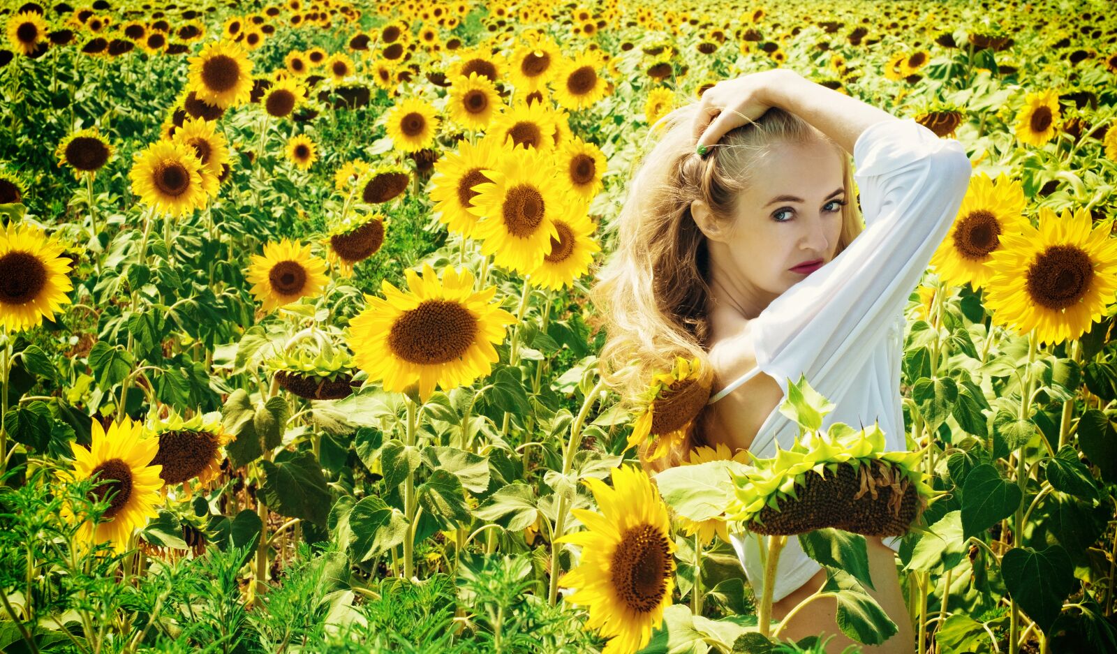 Fujifilm X-E1 + Fujifilm XF 35mm F1.4 R sample photo. Girl, summer, sunflowers photography